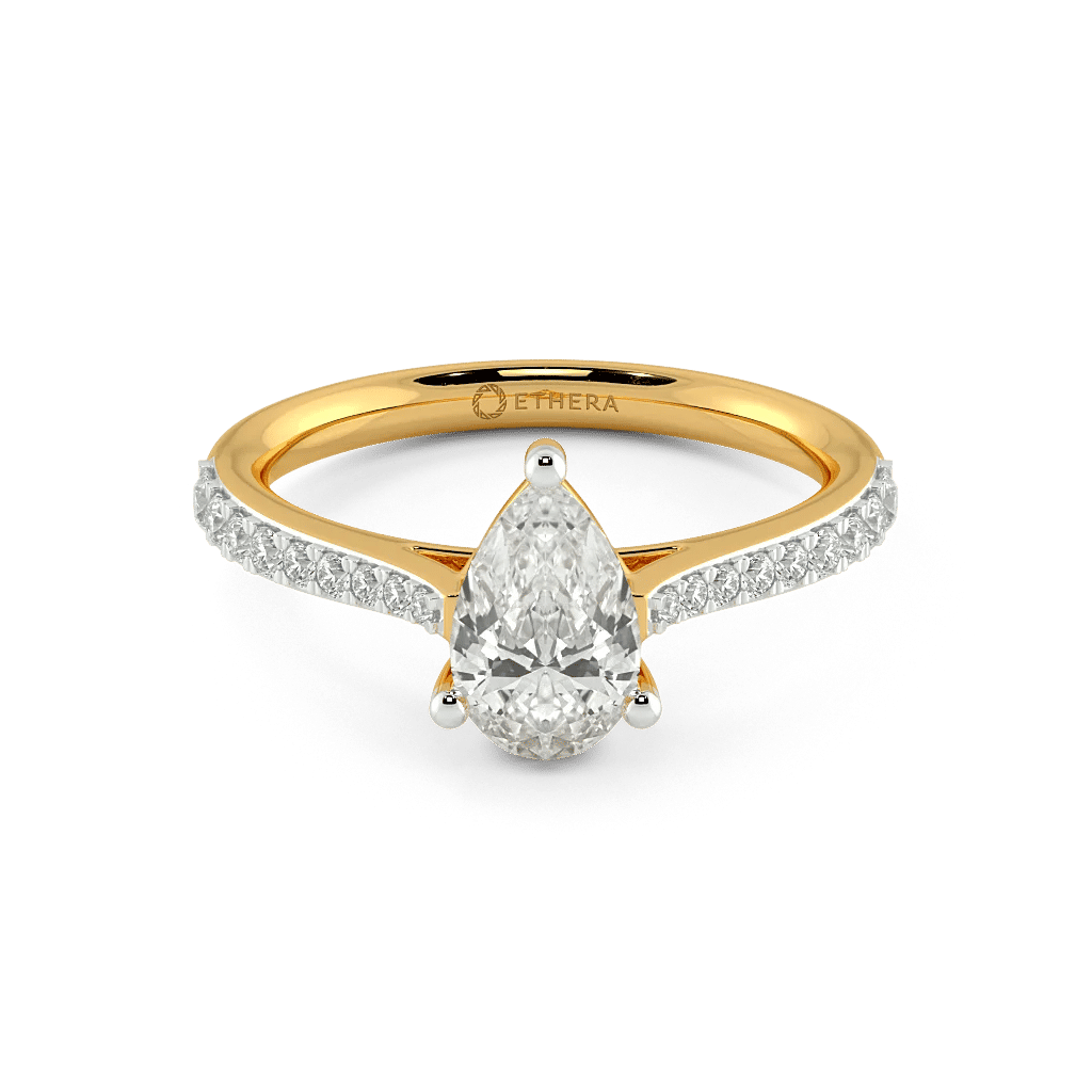 Pear Sparkle Solitaire Ring 4