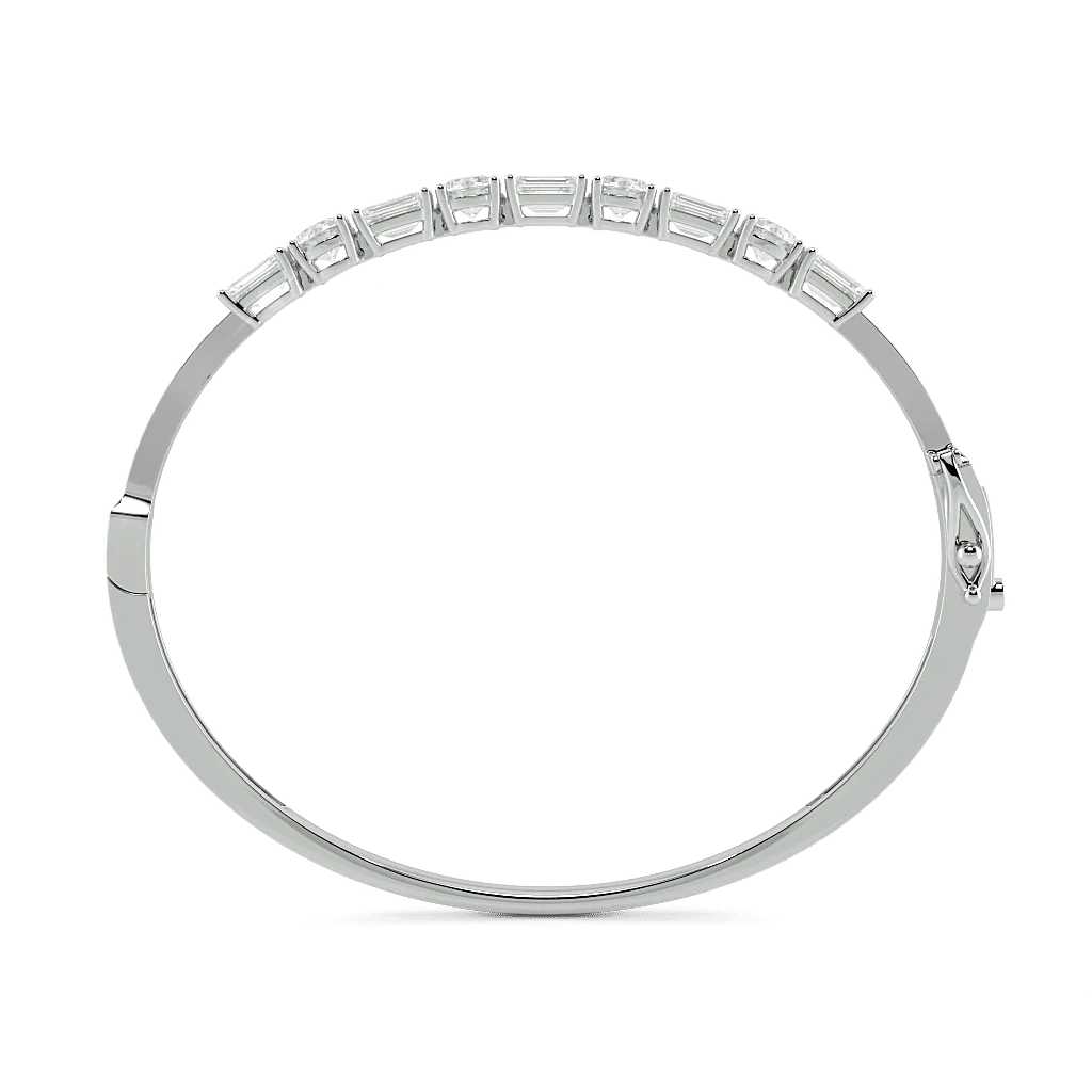 Round And Emerald Oval Bangle 1