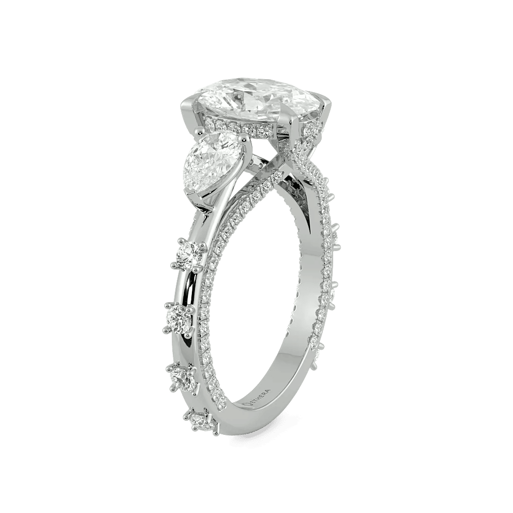 Ornate Charm 3 Stone Ring 6