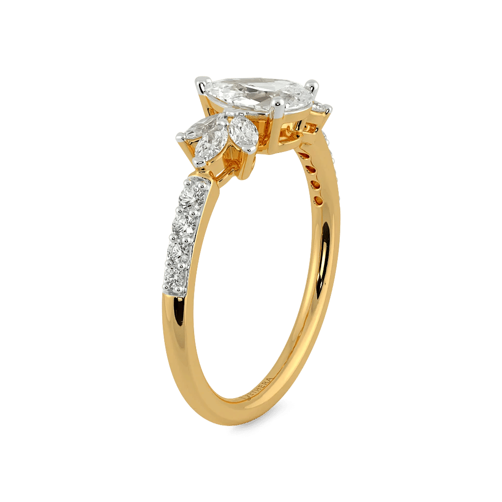 Golden Fern Solitaire Ring 5