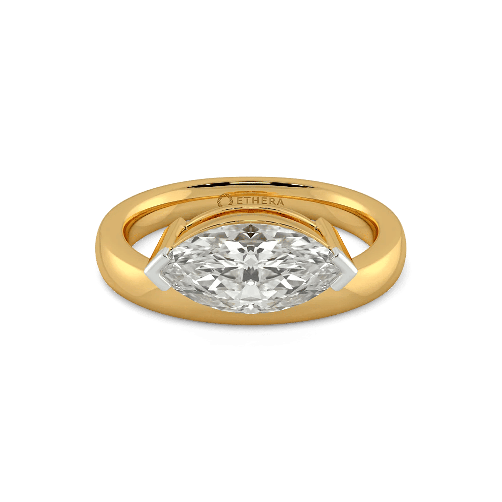 Marquise On Edge Solitaire Ring 4