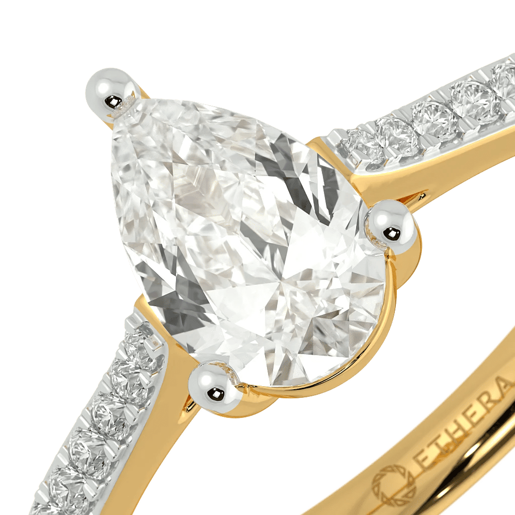 Pear Sparkle Solitaire Ring 3