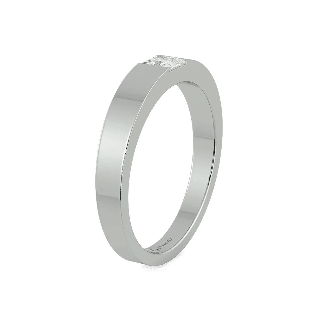 Pocket Squared Solitaire Men's Ring 4