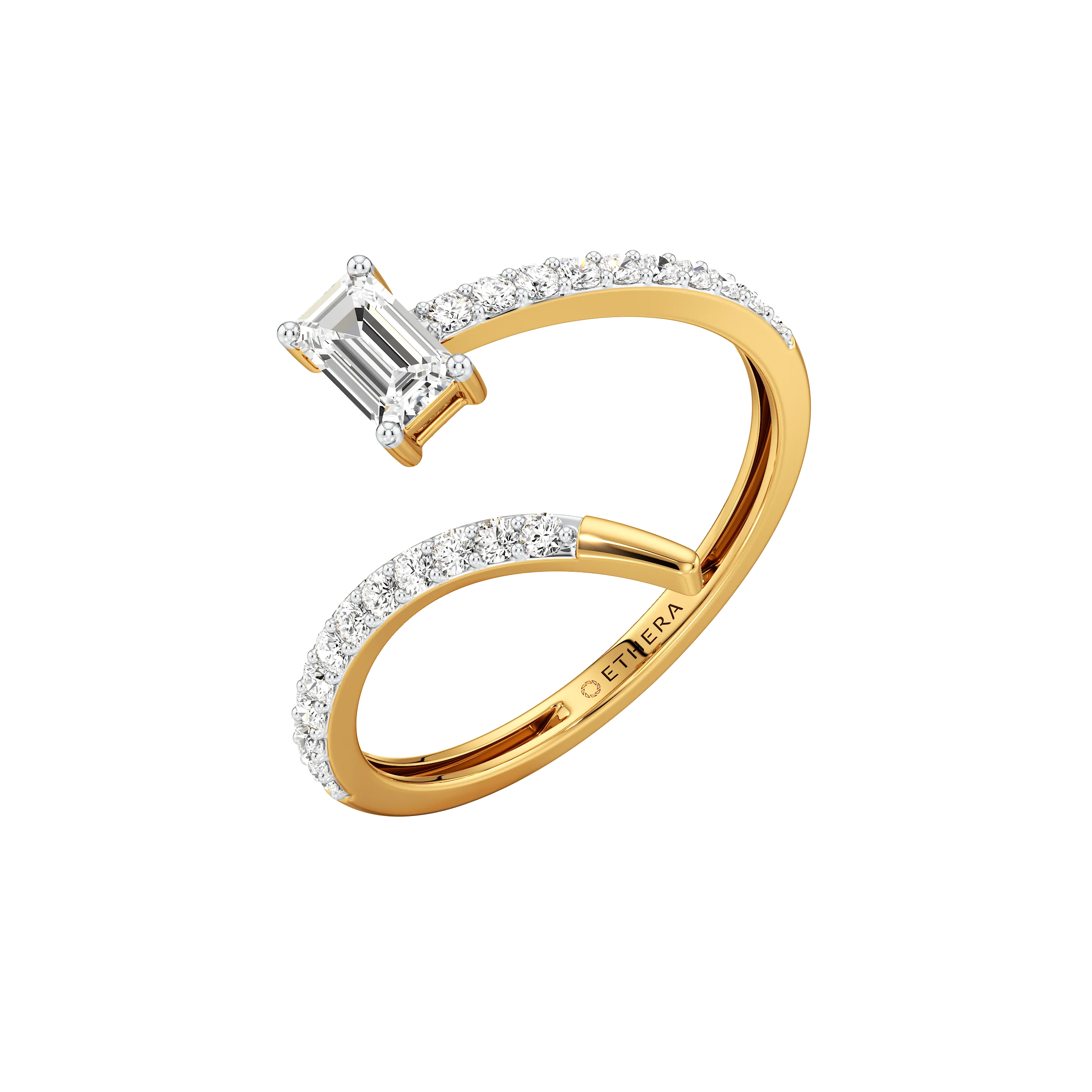 Aura Baguette Spiral Ring 0