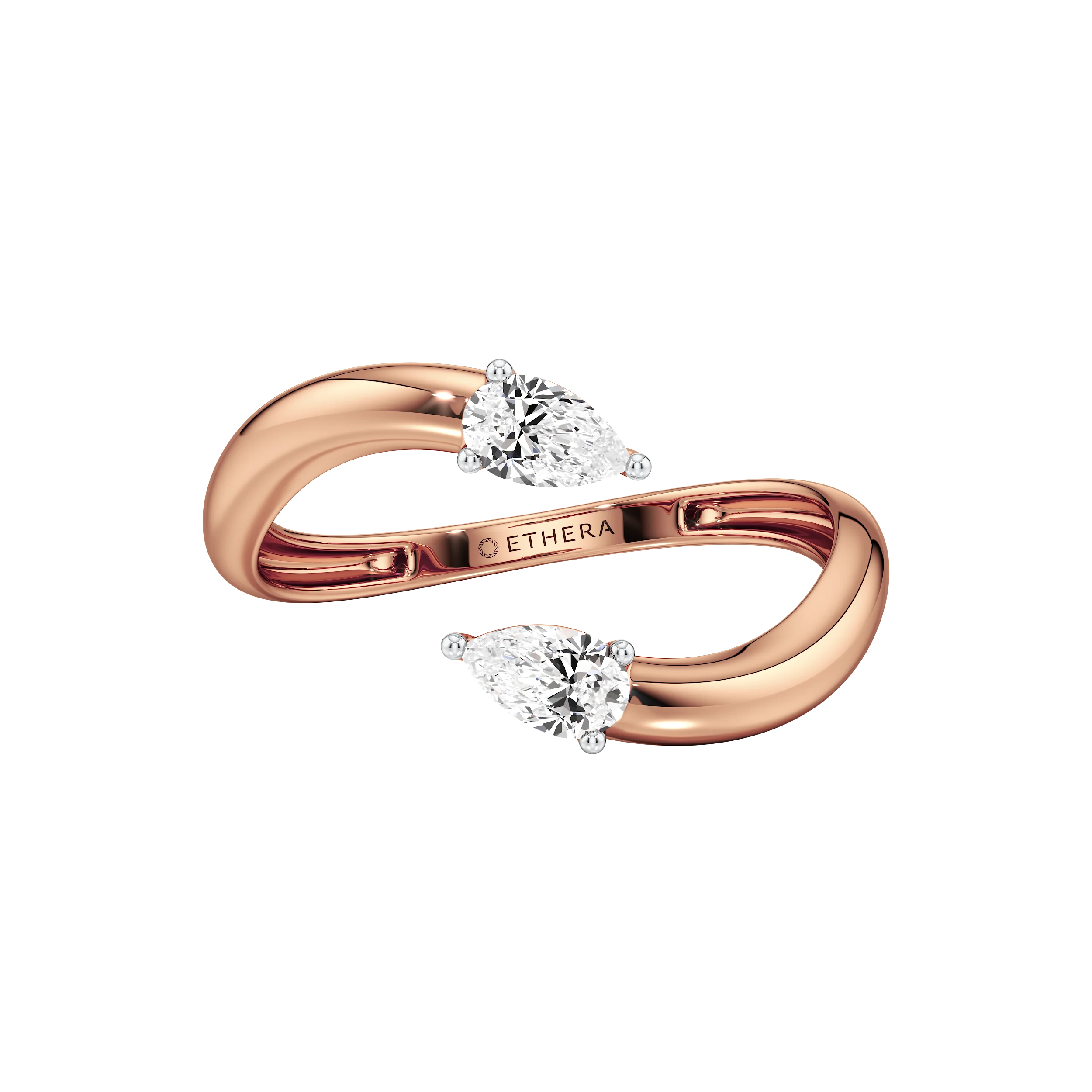 Twin Pear Open Ring 13