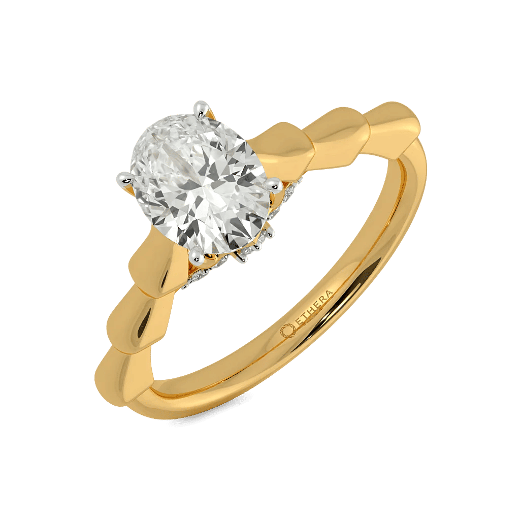 Grooved Brilliance Solitaire Ring