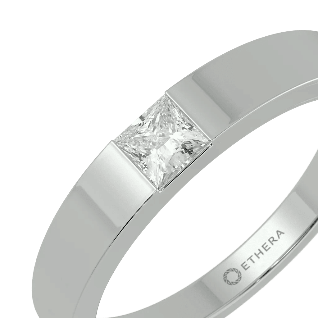 Pocket Squared Solitaire Men's Ring 1