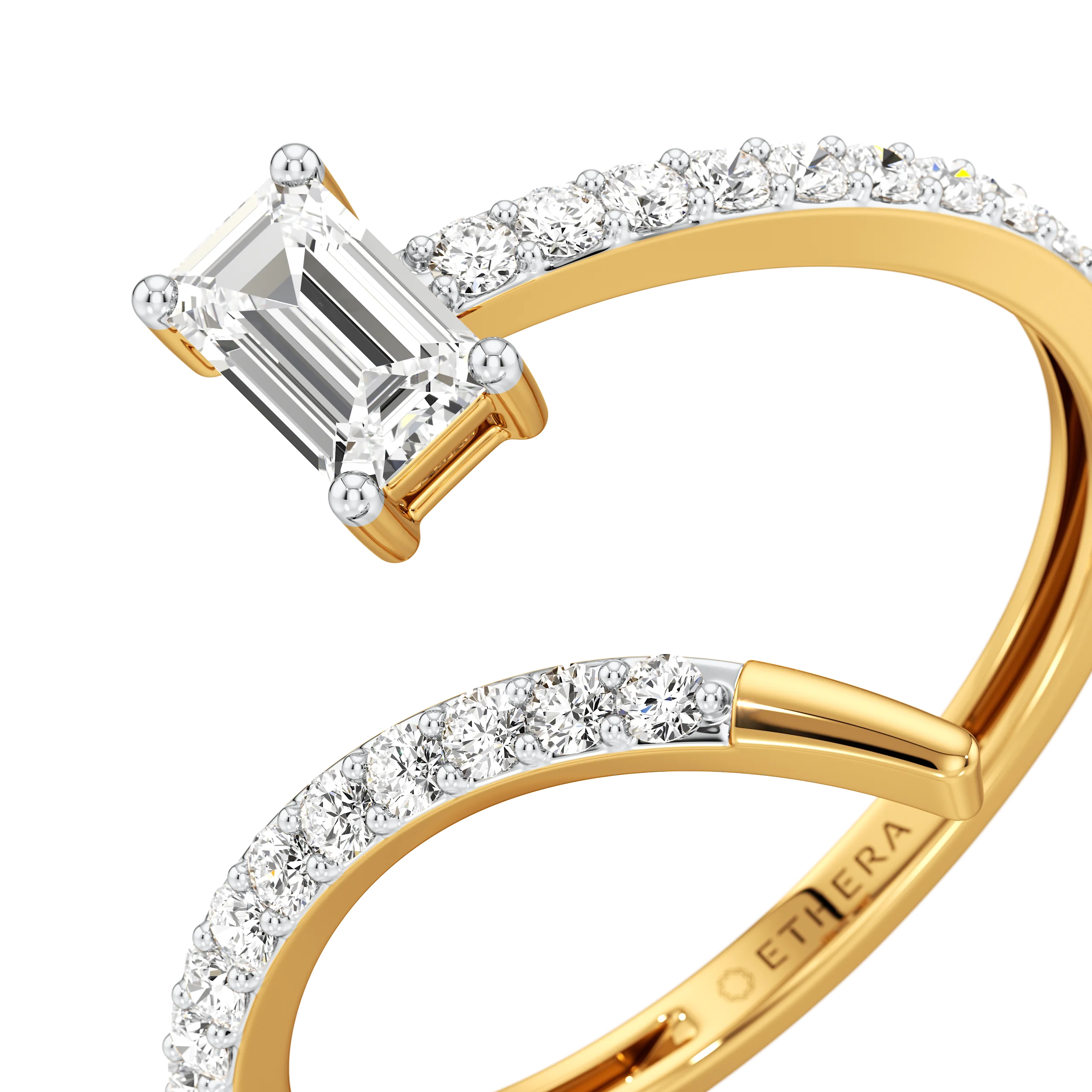 Aura Baguette Spiral Ring 3