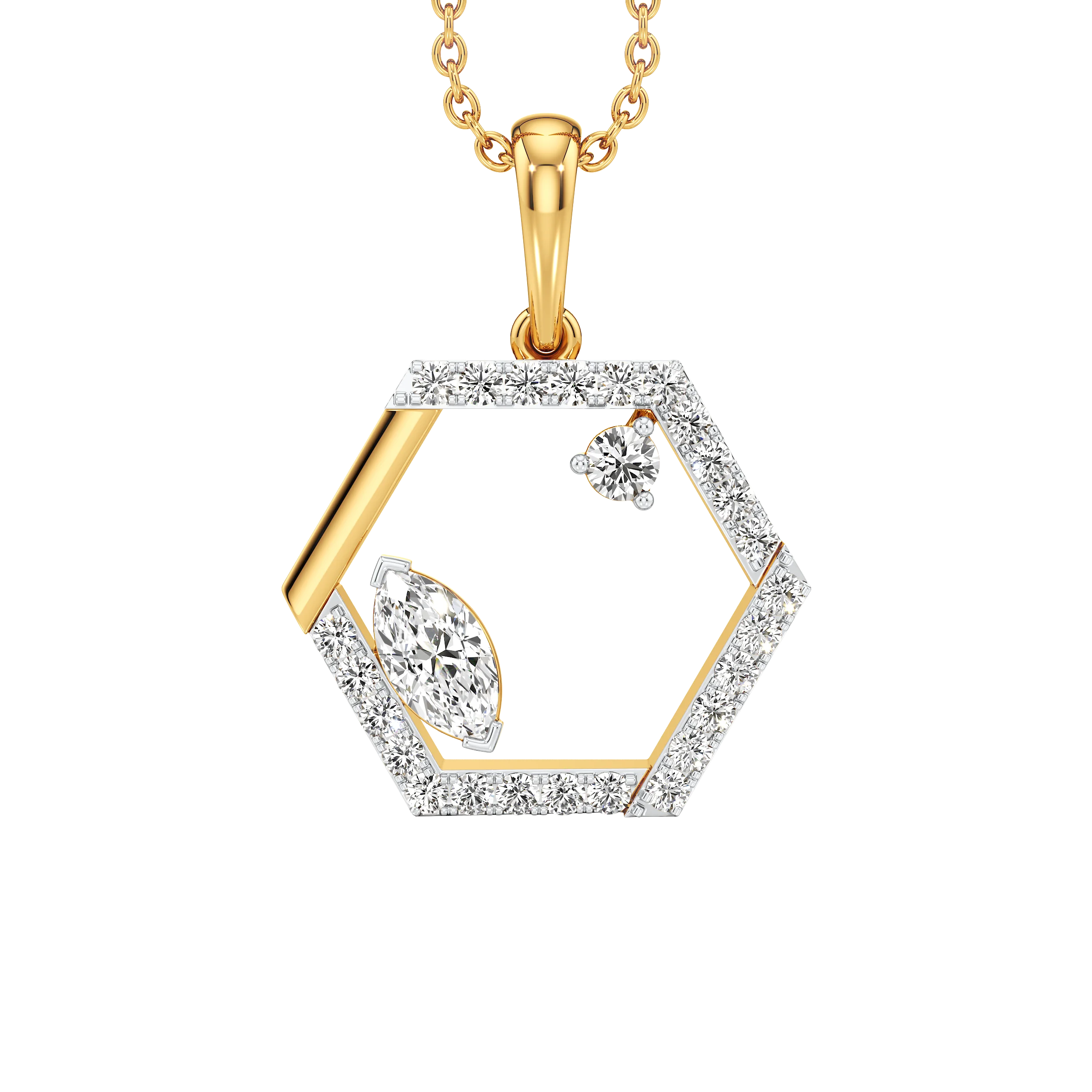 The Hexa Drop Diamond Pendant hover