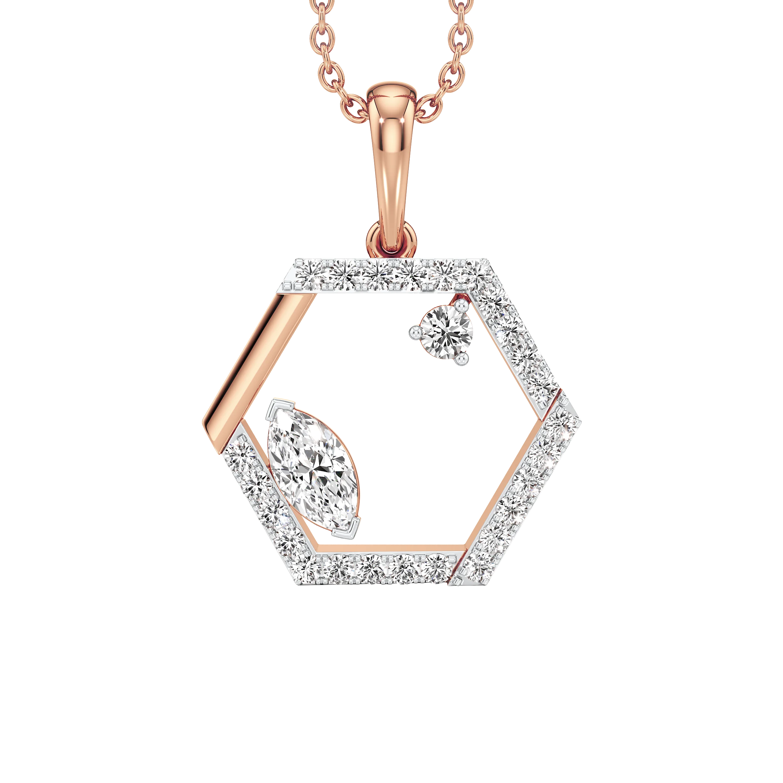 The Hexa Drop Diamond Pendant 8