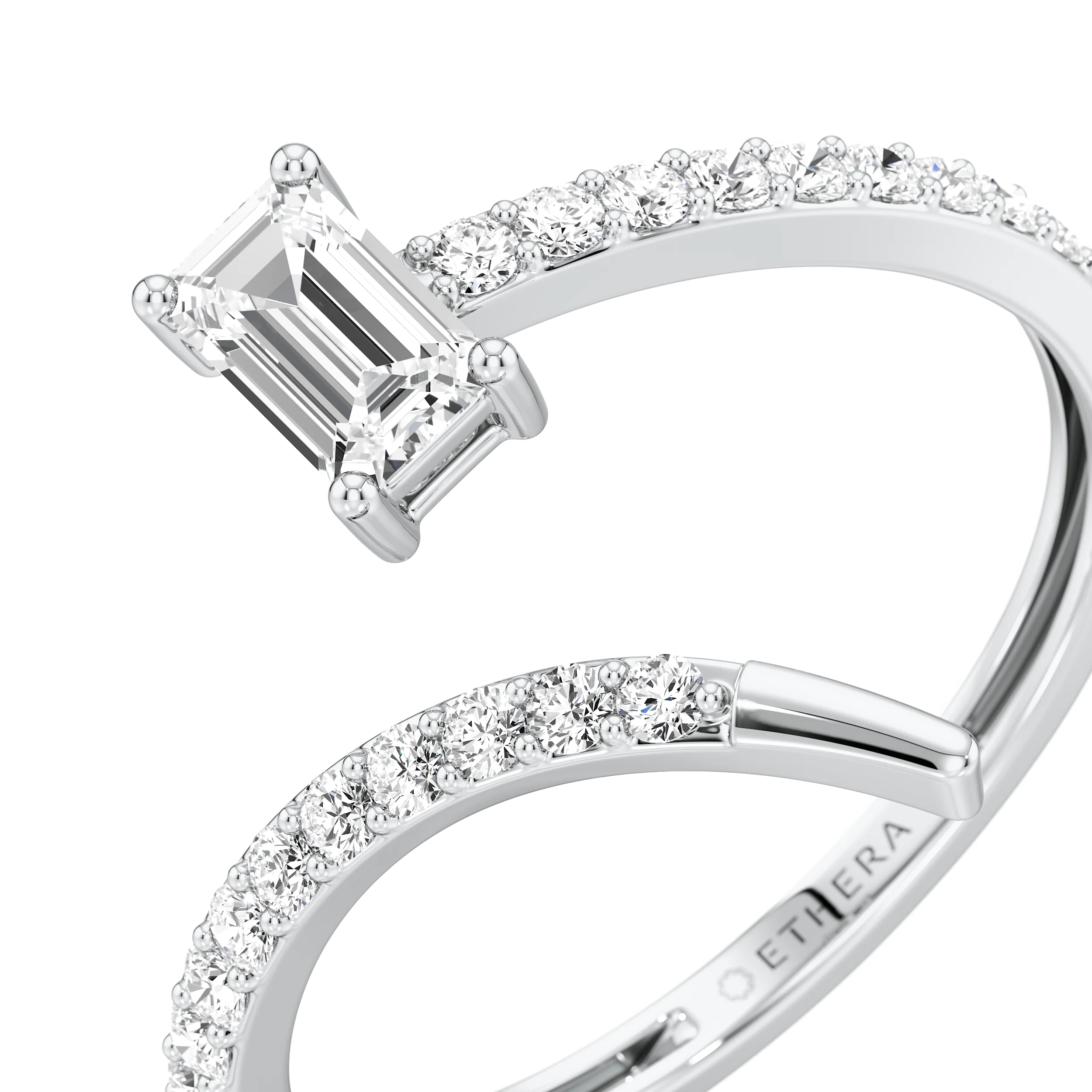 Aura Baguette Spiral Ring 8