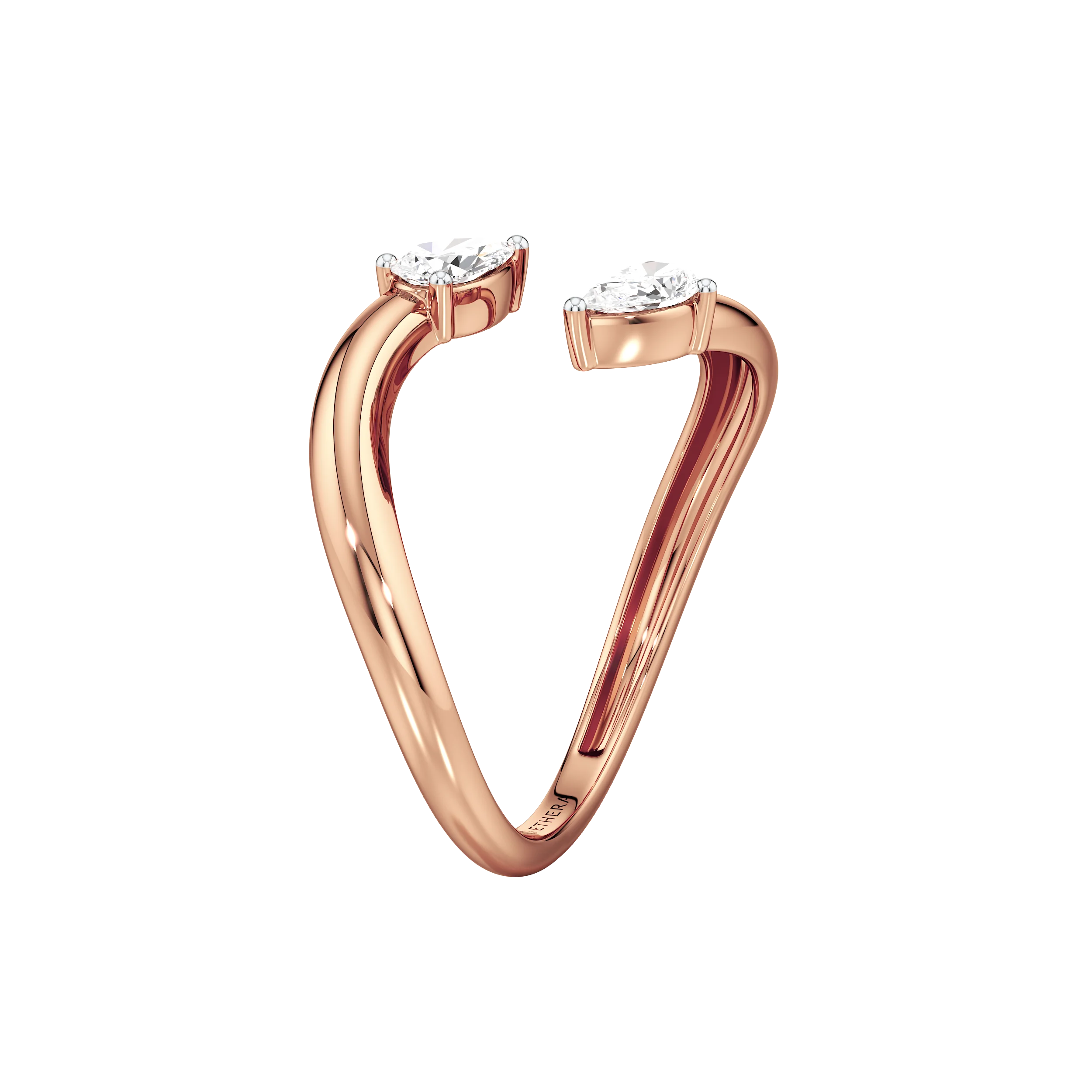 Twin Pear Open Ring 14