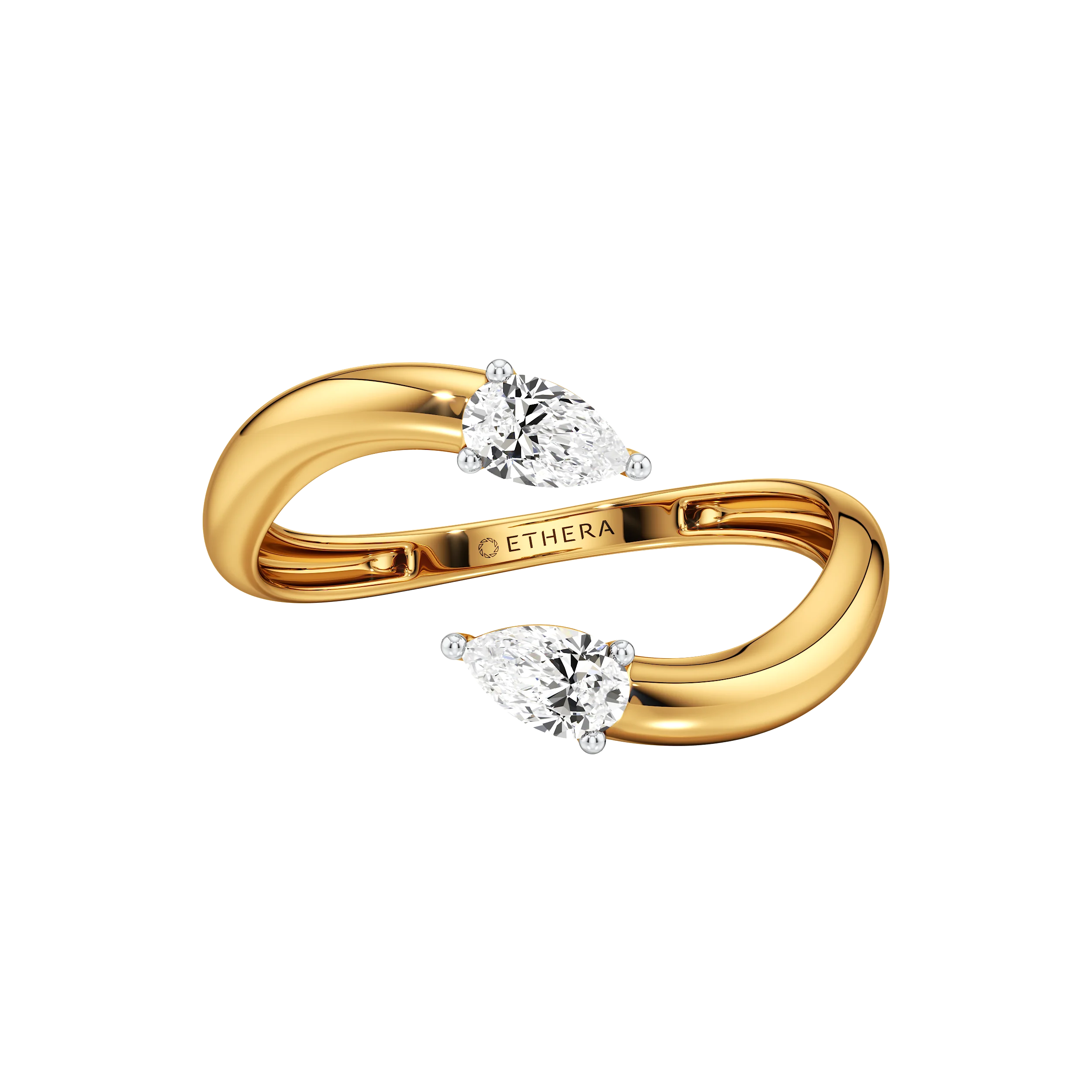 Twin Pear Open Ring 4