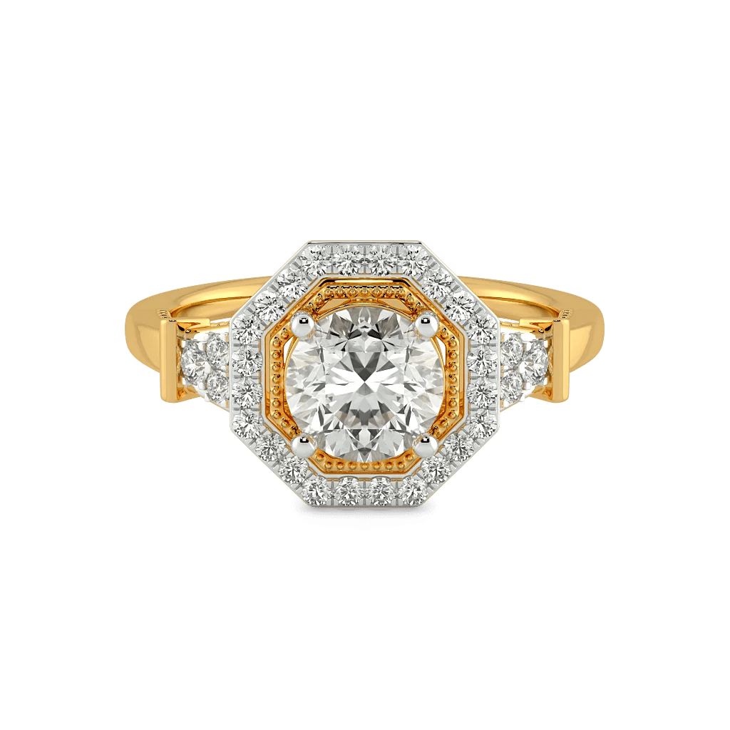 Deco Defined Solitaire Ring 4