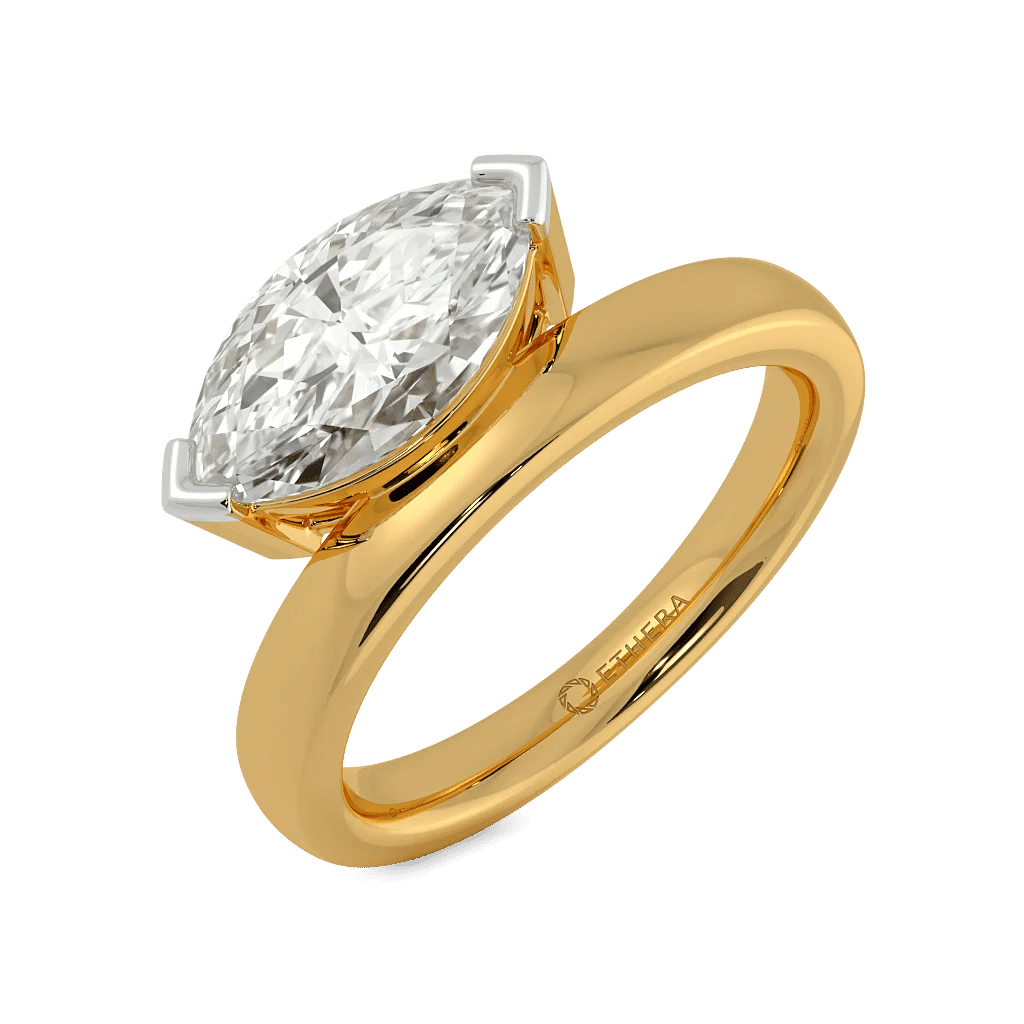 Marquise On Edge Solitaire Ring 0
