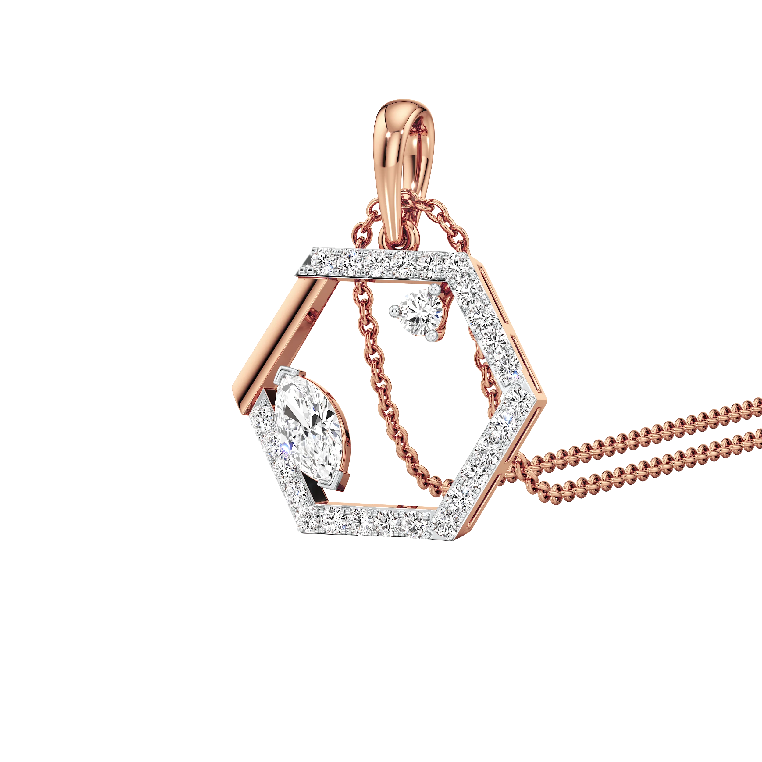 The Hexa Drop Diamond Pendant 7