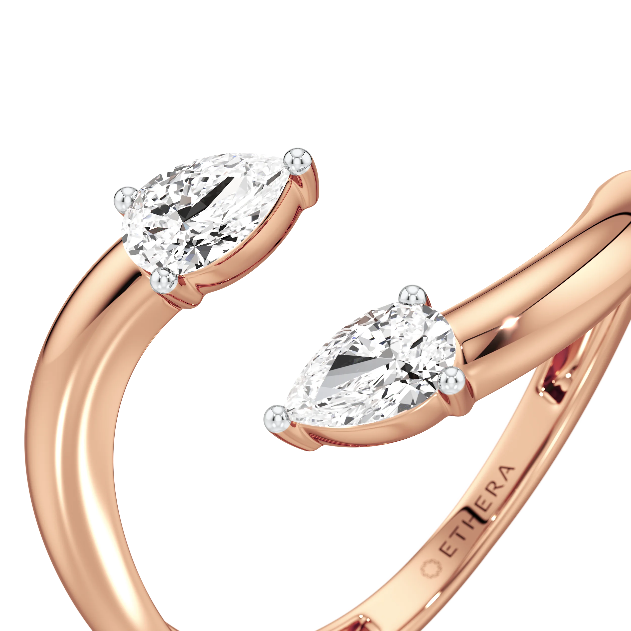 Twin Pear Open Ring 12