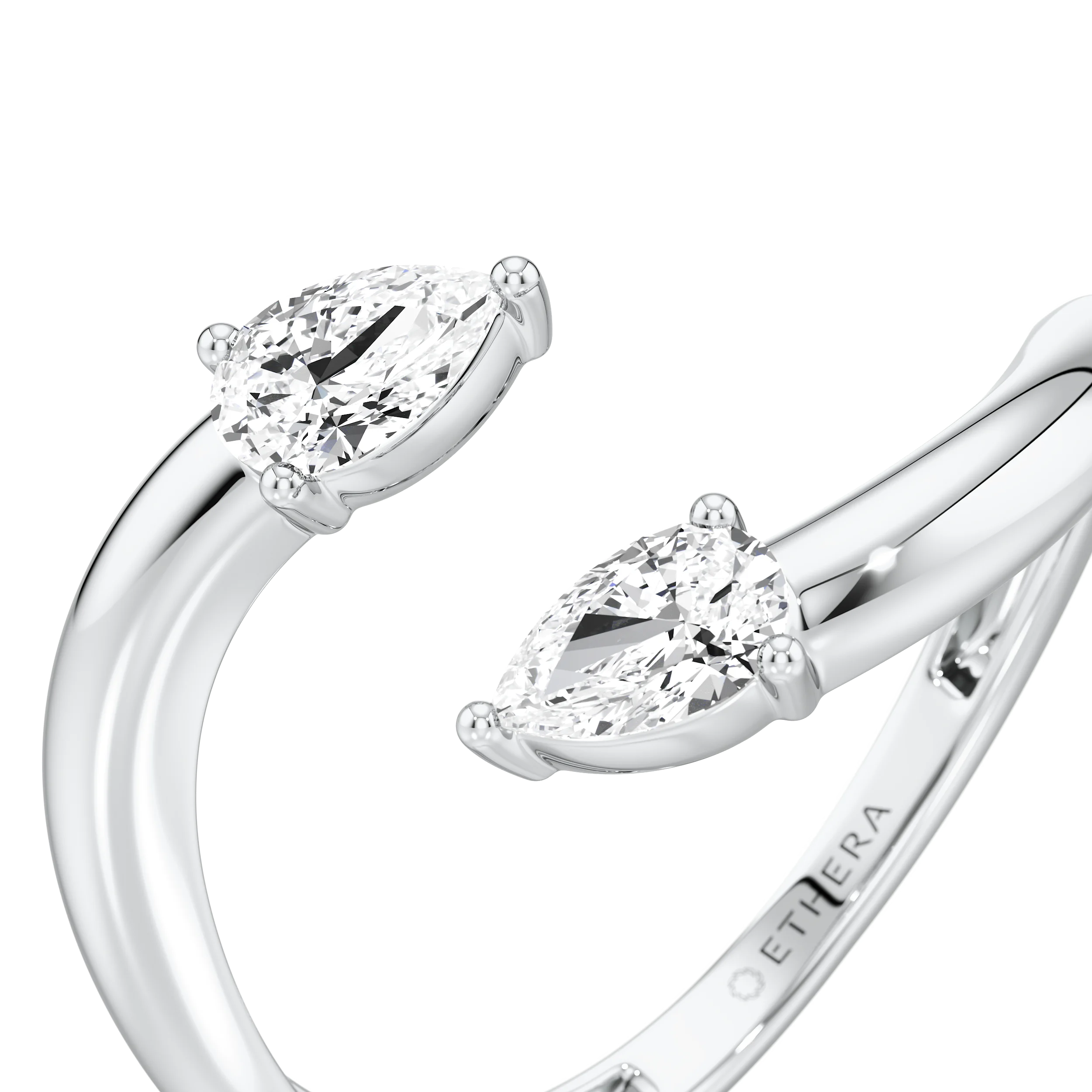 Twin Pear Open Ring 8