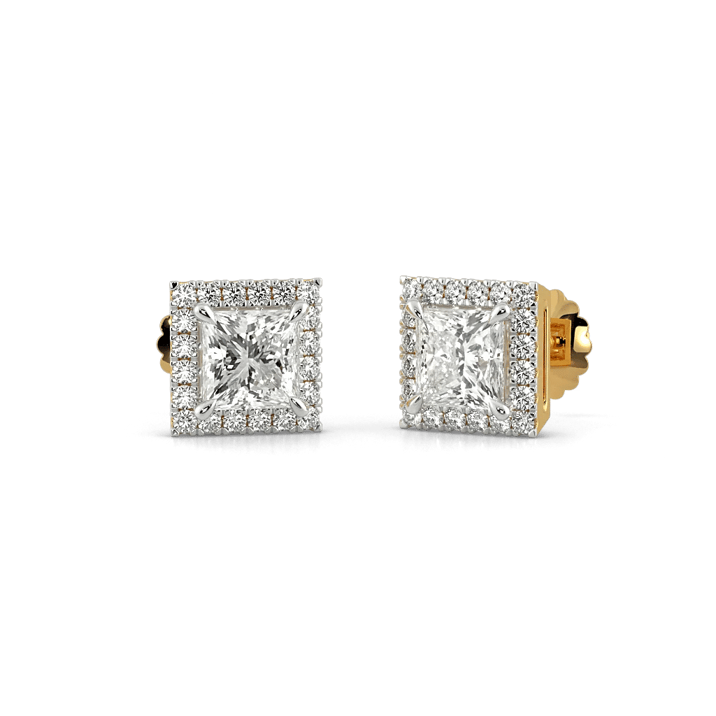 Fair And Square Stud Lab Grown Diamond Earrings