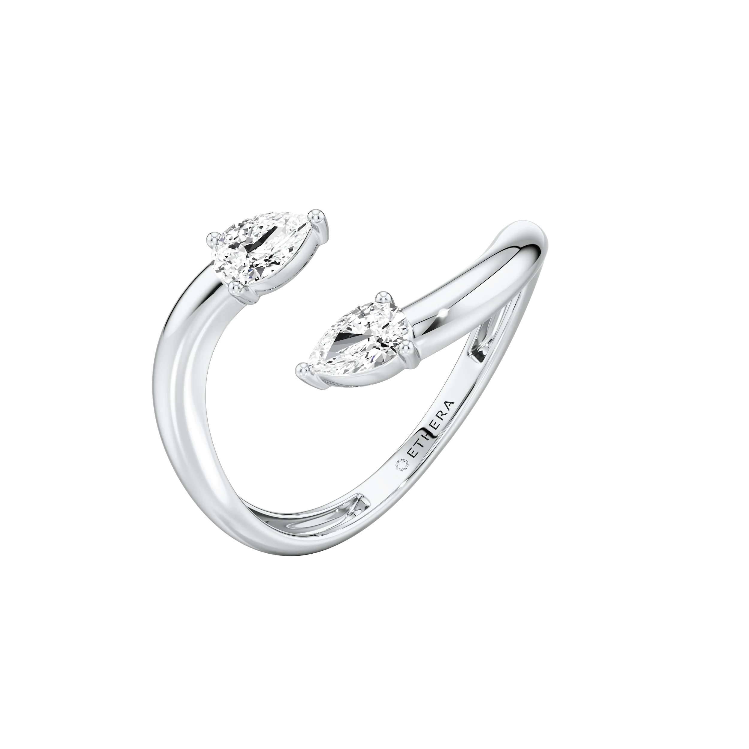 Twin Pear Open Ring 7