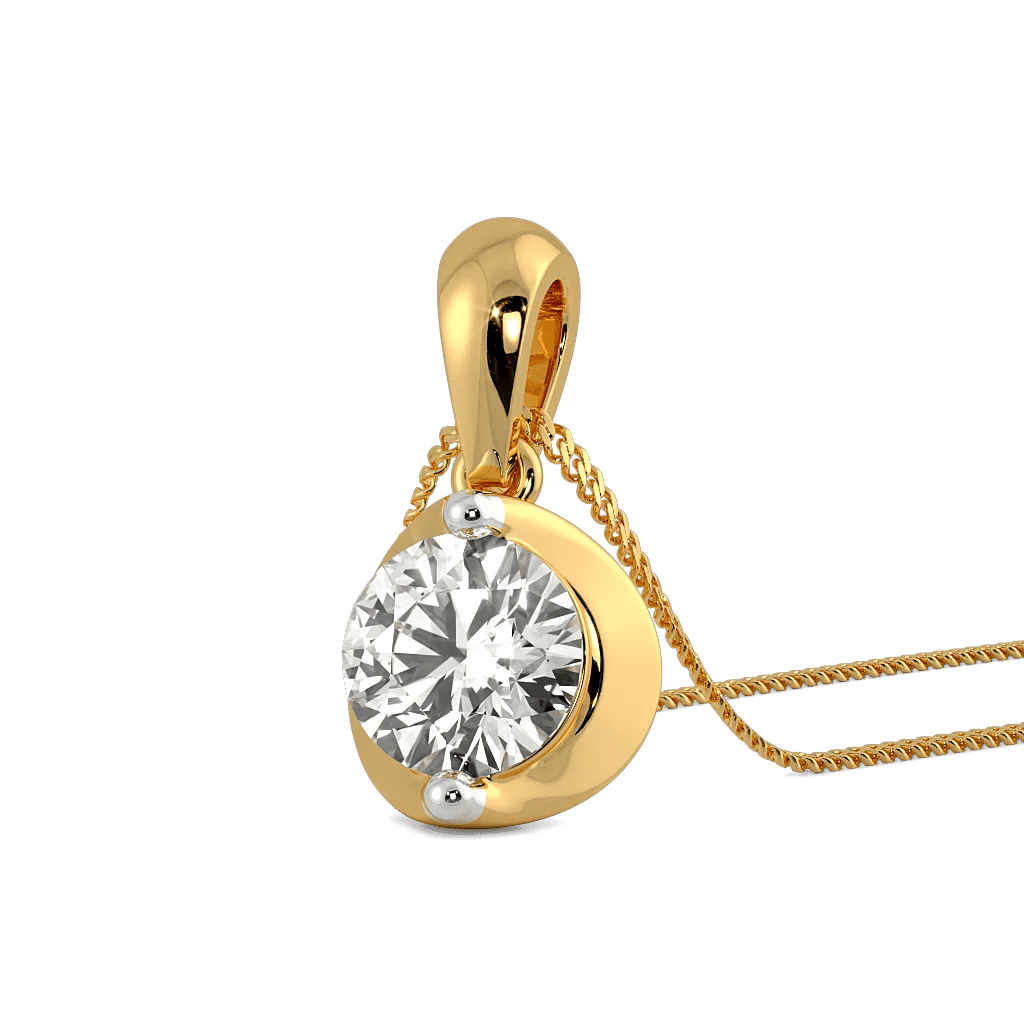 Crescent Solitaire Pendant 0