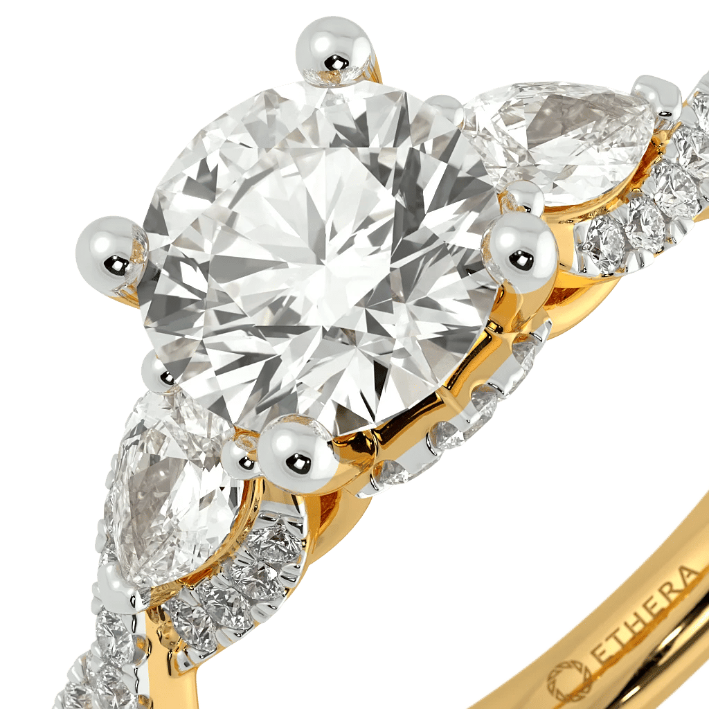 Intertwined Radiance 3 Stone Ring 4