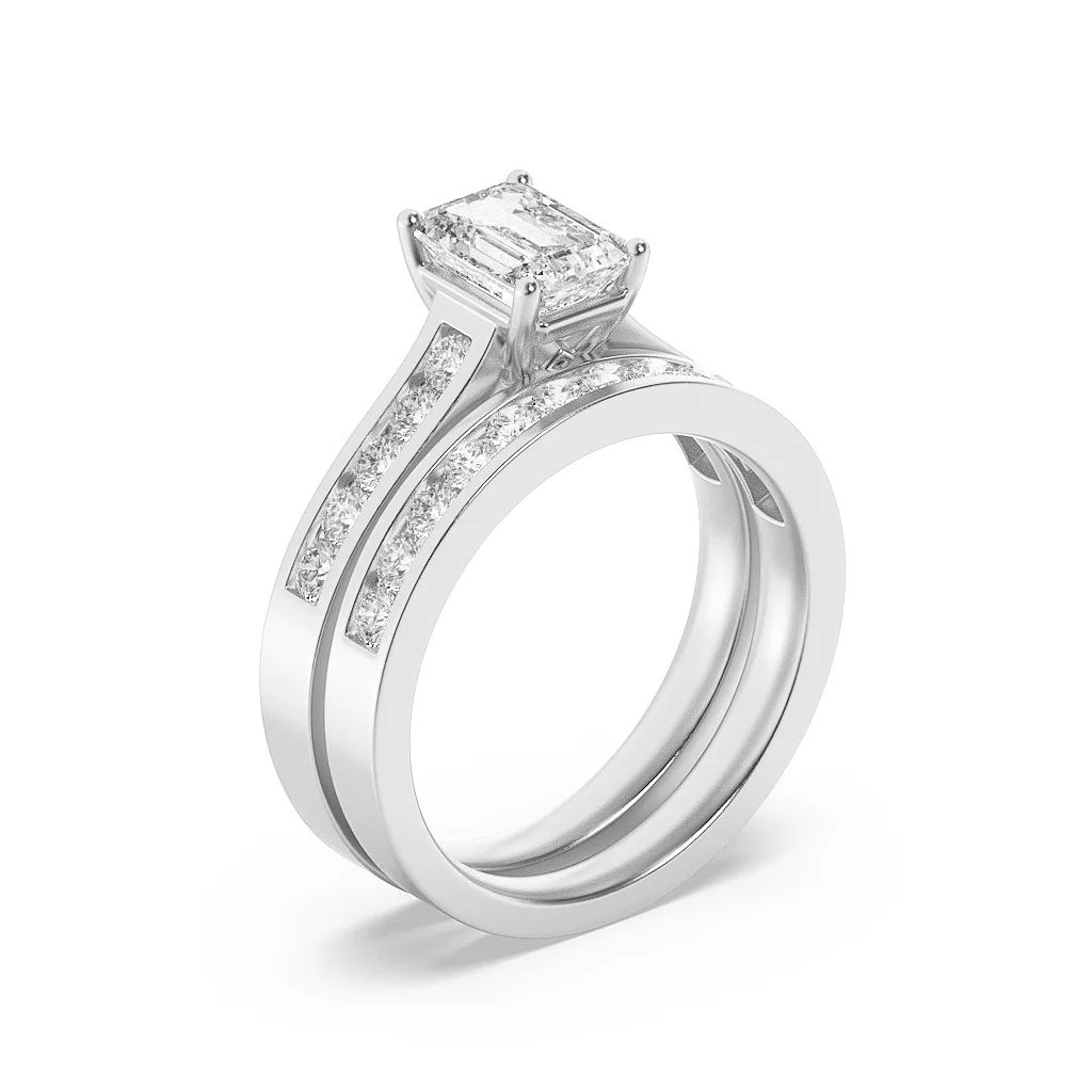 Twin Row Emerald Band Ring 5