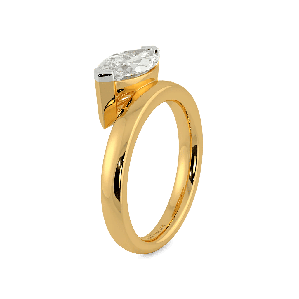 Marquise On Edge Solitaire Ring 5