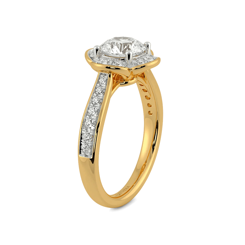 Floral Halo Delight Solitaire Ring 5