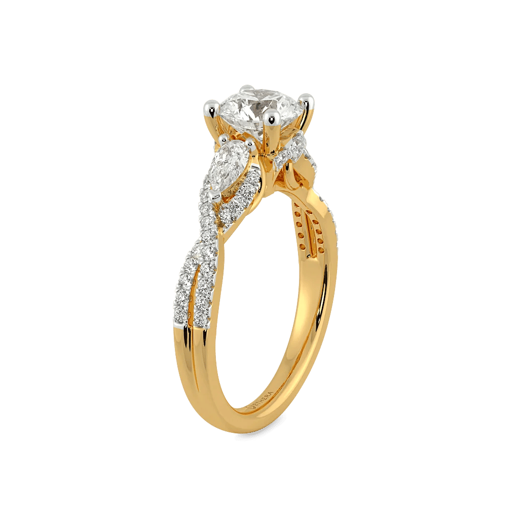 Intertwined Radiance 3 Stone Ring 6