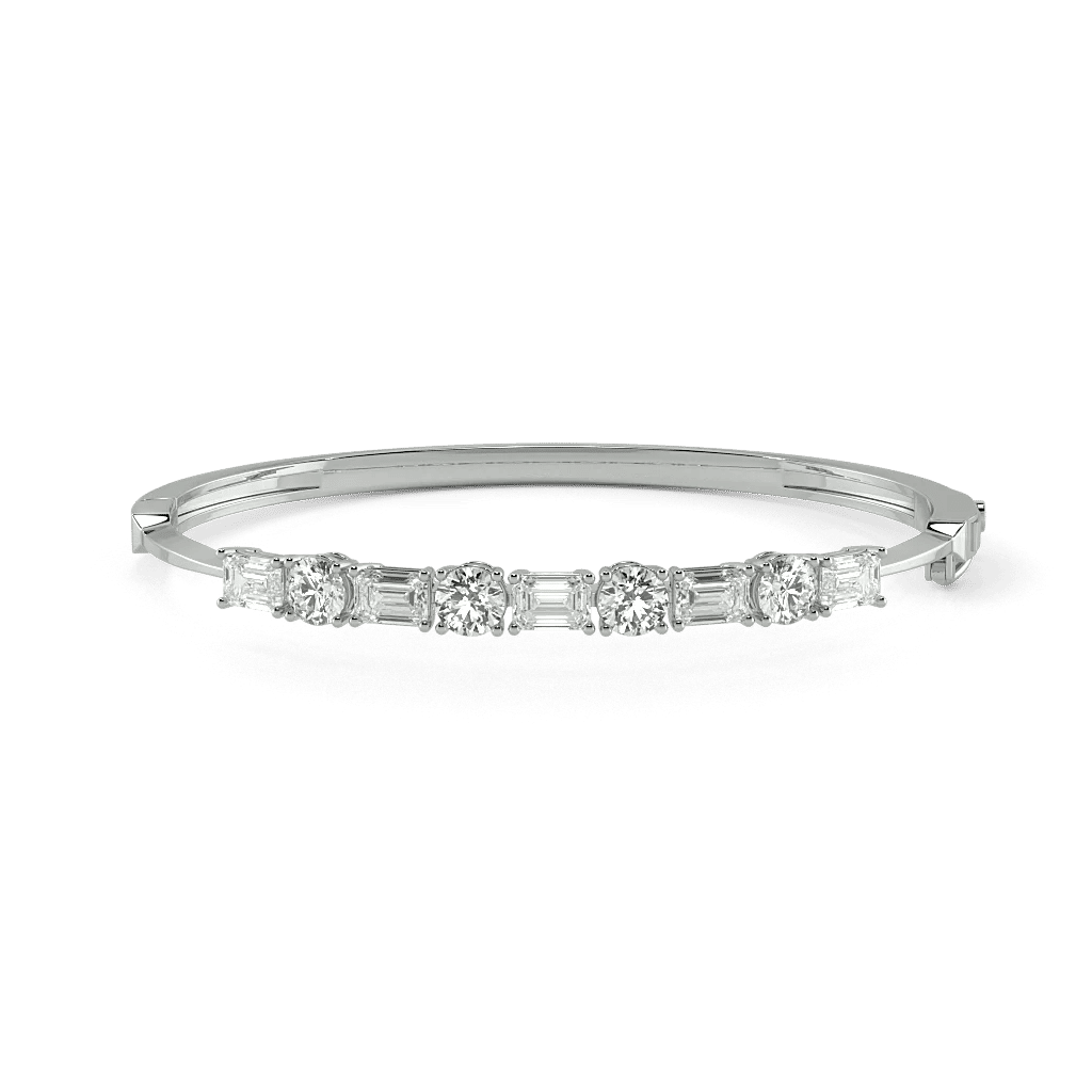 Round And Emerald Oval Bangle 0