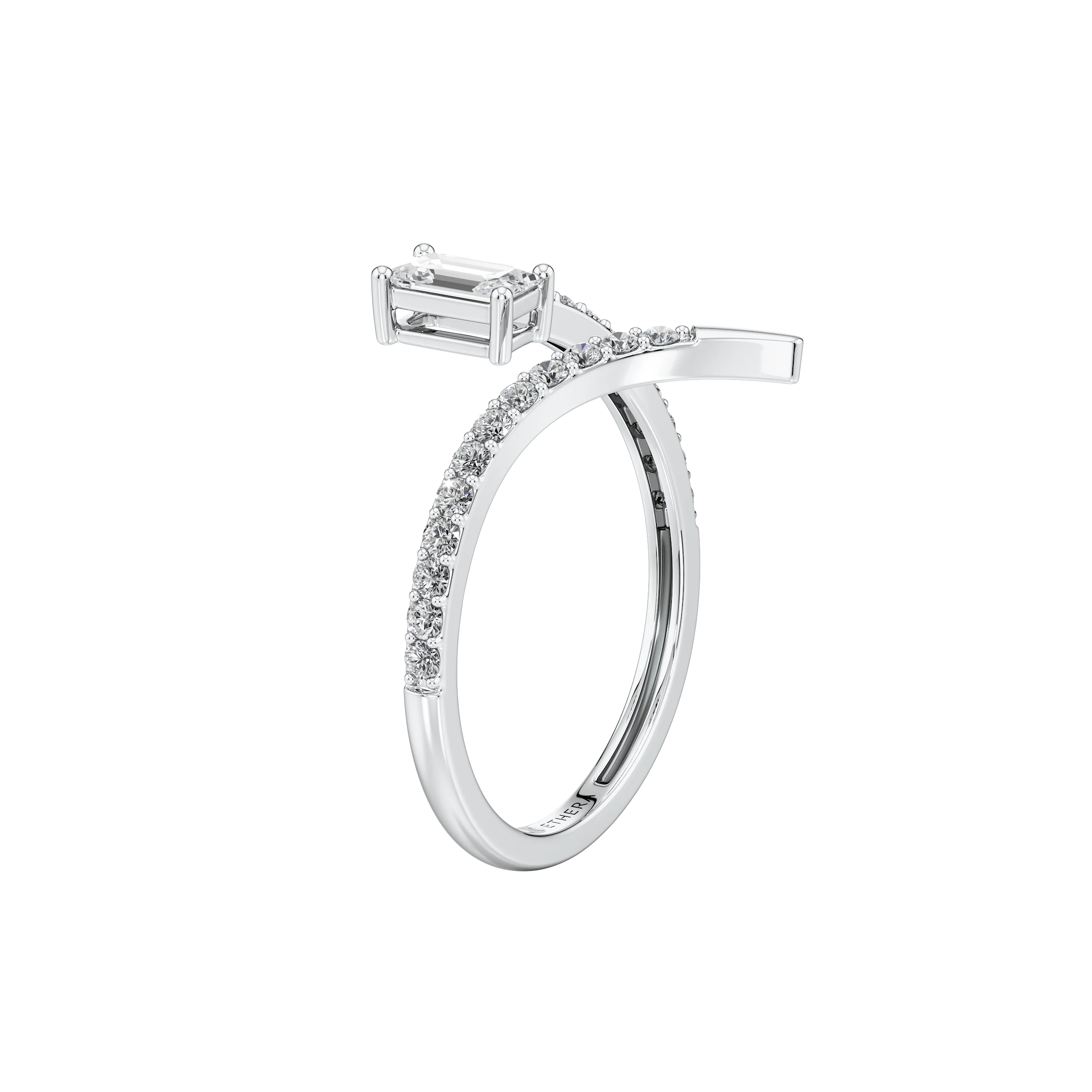 Aura Baguette Spiral Ring 10