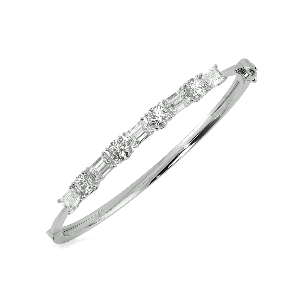 Round And Emerald Oval Bangle 2