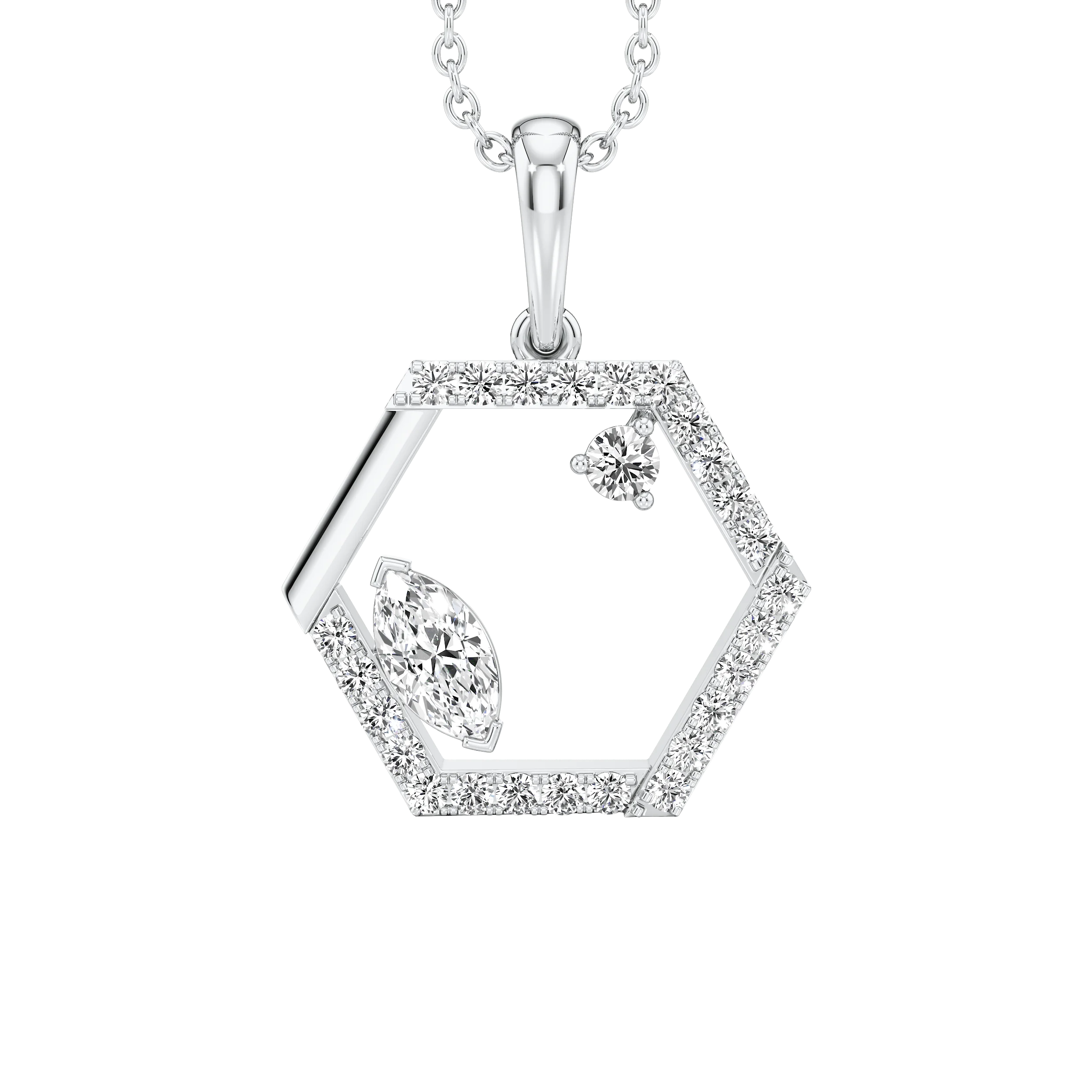 The Hexa Drop Diamond Pendant 5