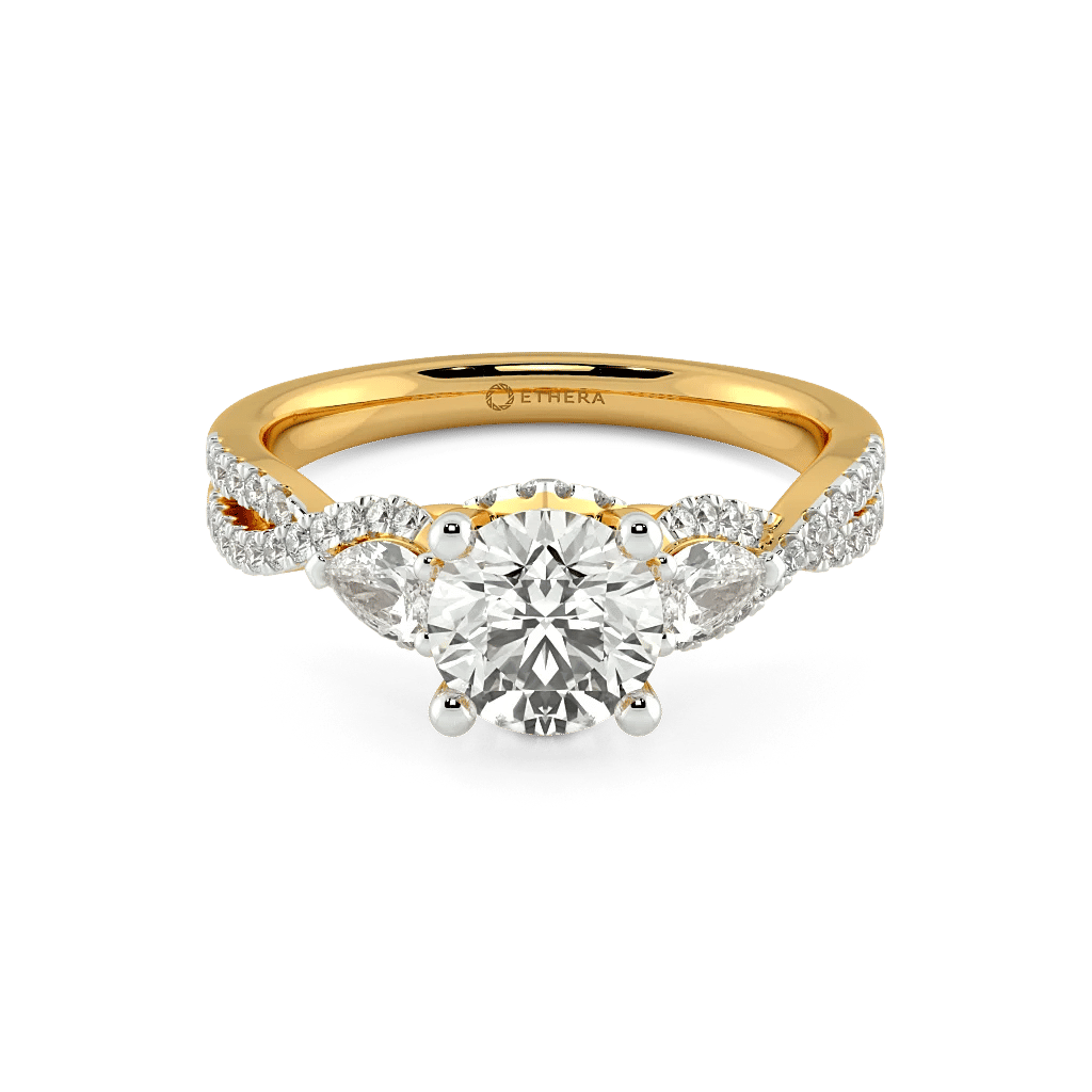 Intertwined Radiance 3 Stone Ring 5