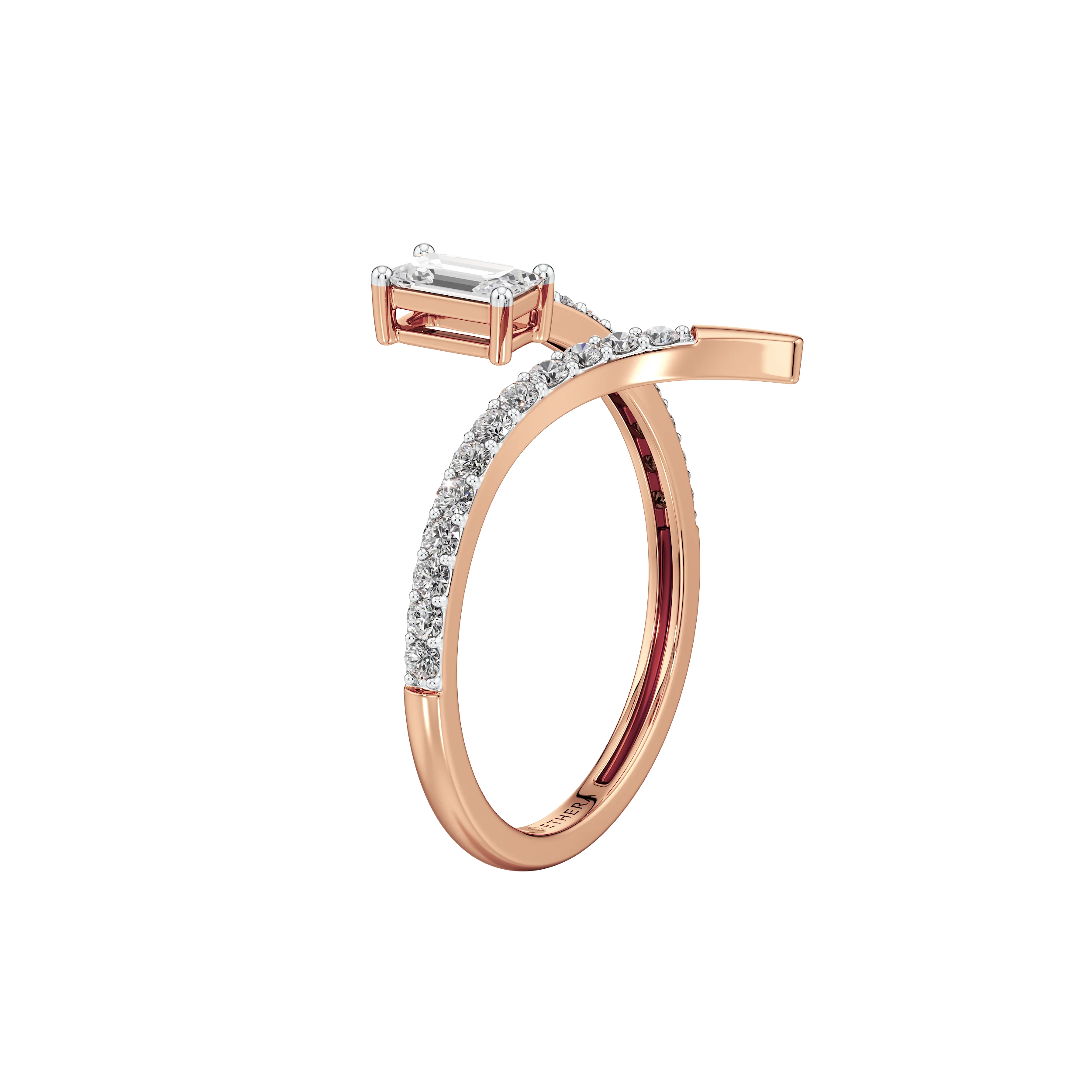 Aura Baguette Spiral Ring 14