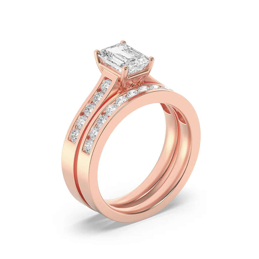 Twin Row Emerald Band Ring 9