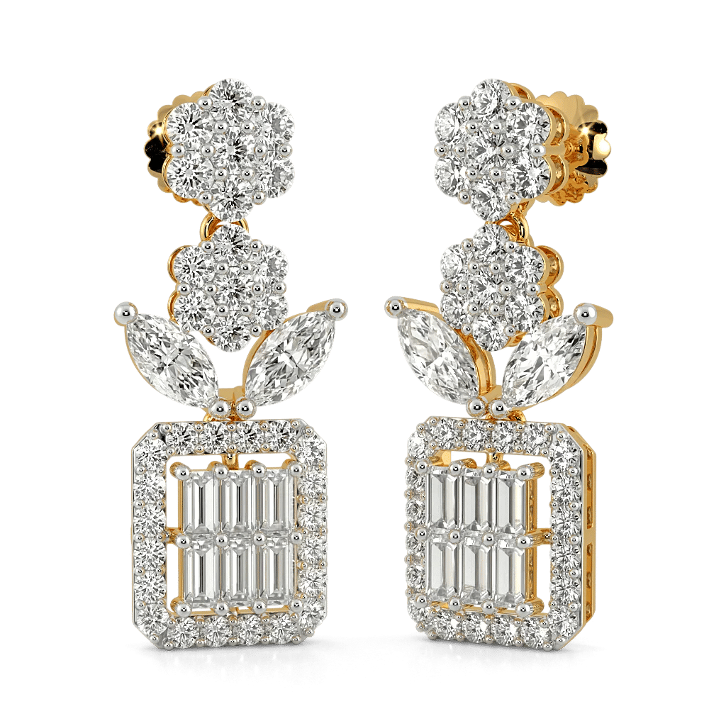 Diamond Matrix Drop Earrings 0
