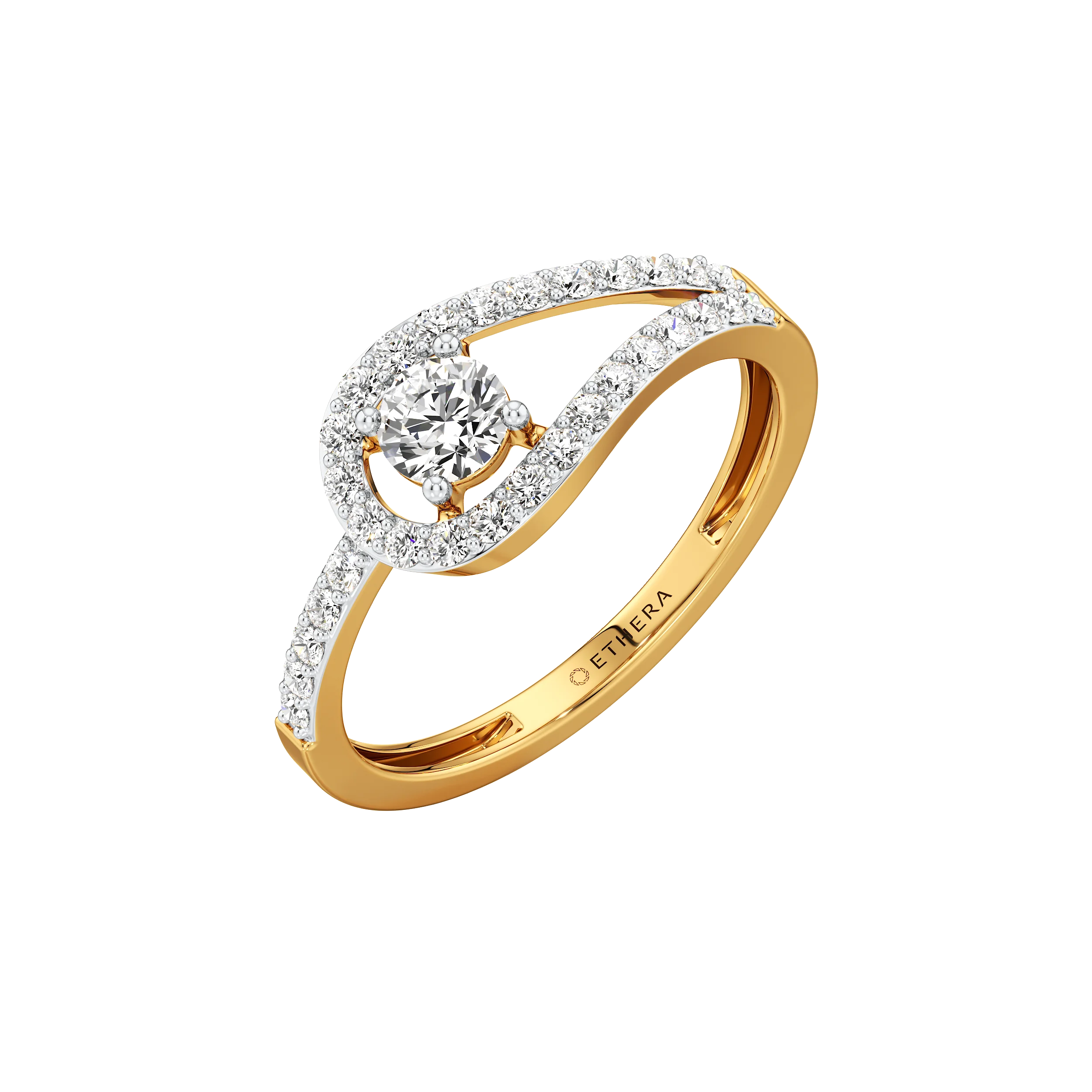 Swirl Halo Ring
