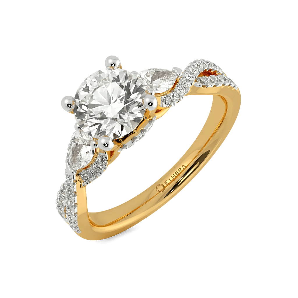 Intertwined Radiance 3 Stone Ring 0