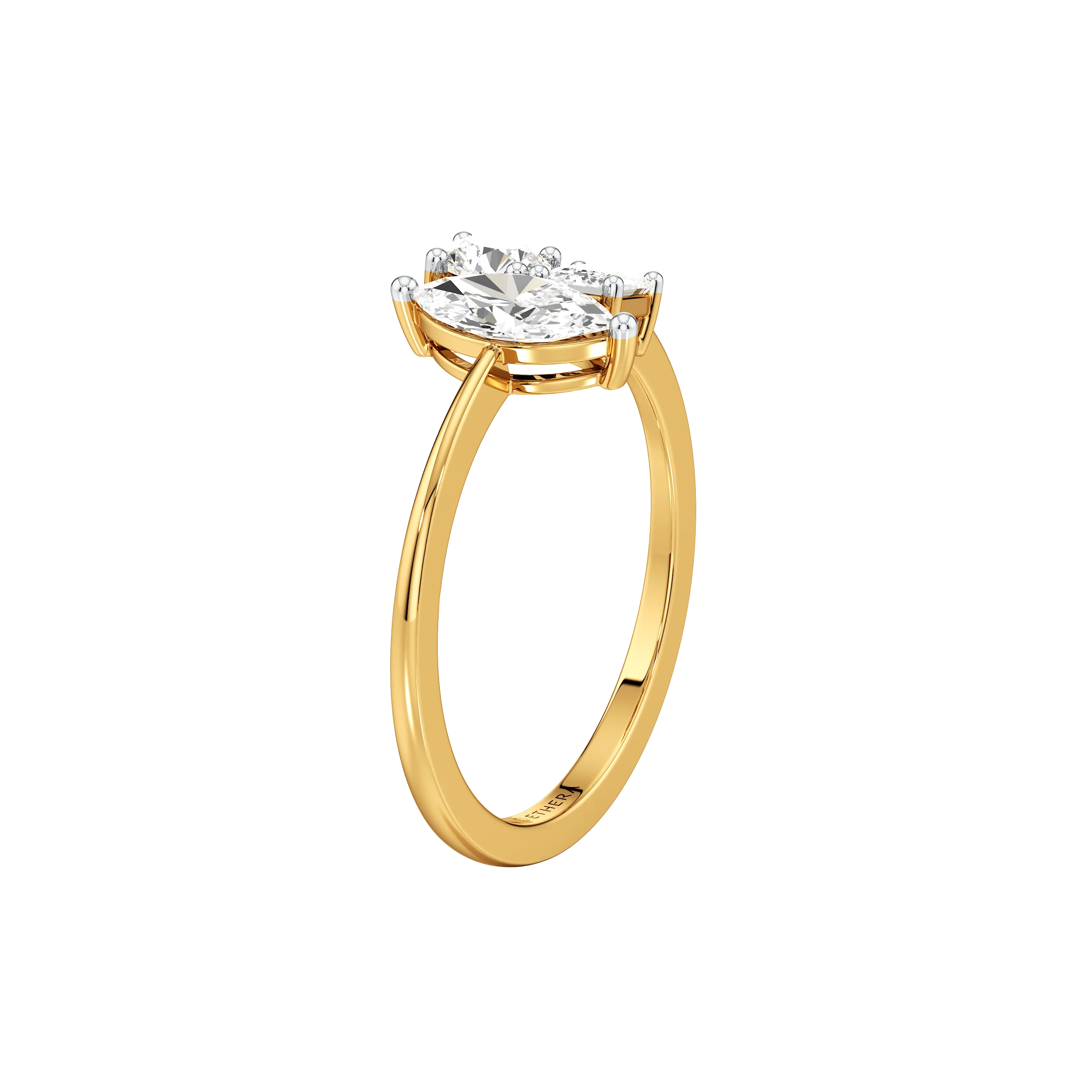 Crown Oval Solitaire Ring 5