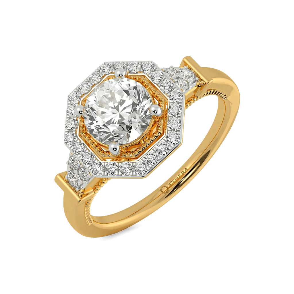 Deco Defined Solitaire Ring 0