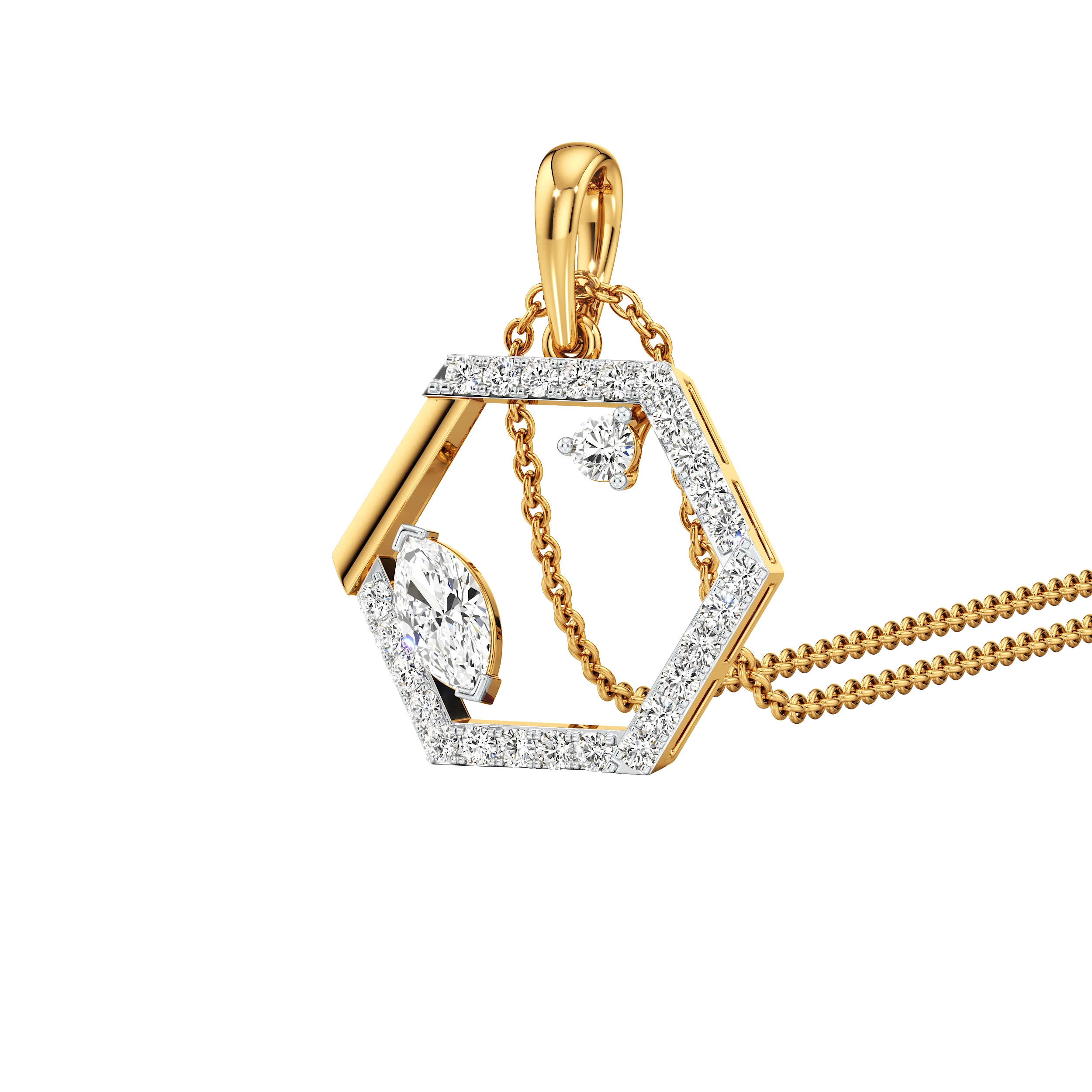 The Hexa Drop Diamond Pendant