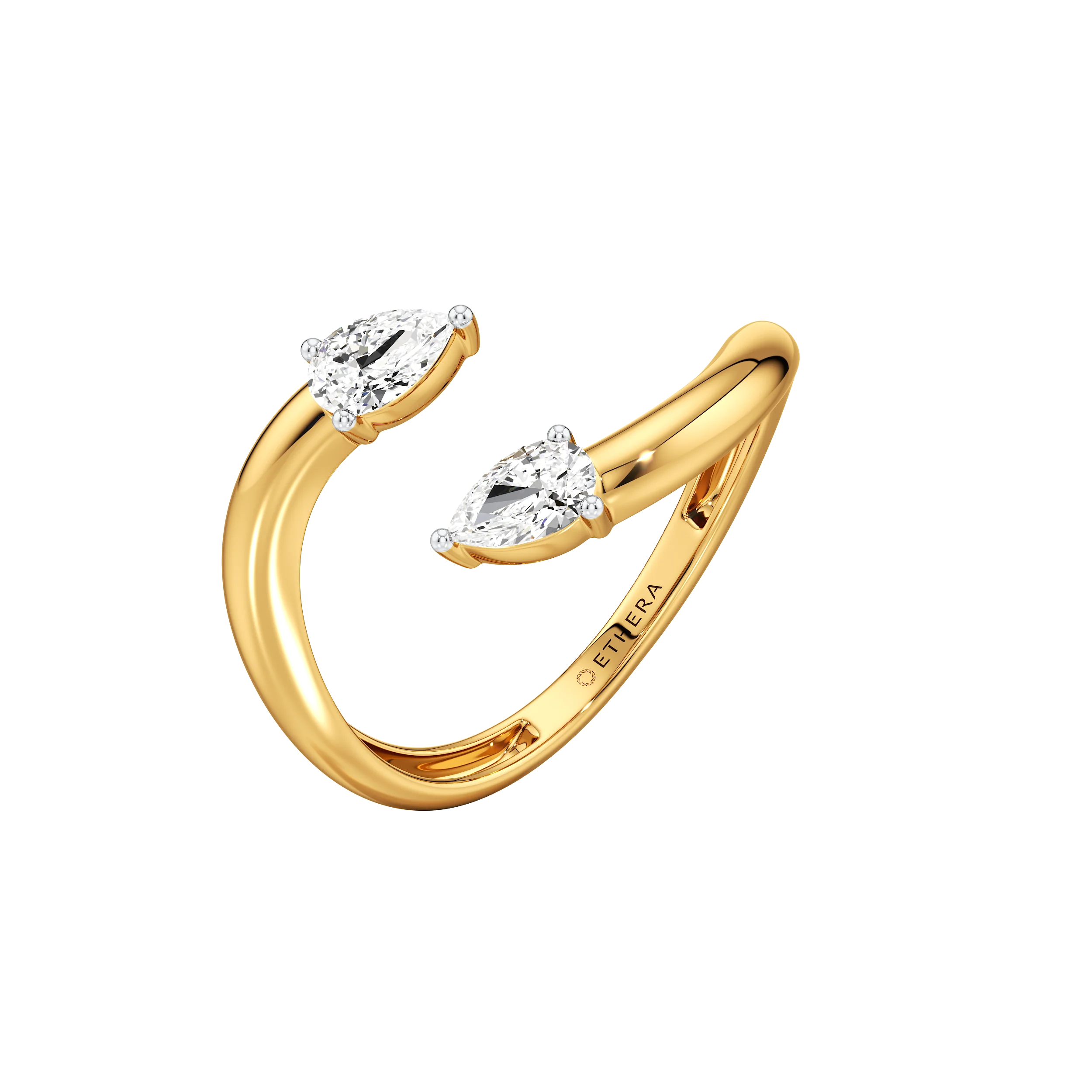 Twin Pear Open Ring 0