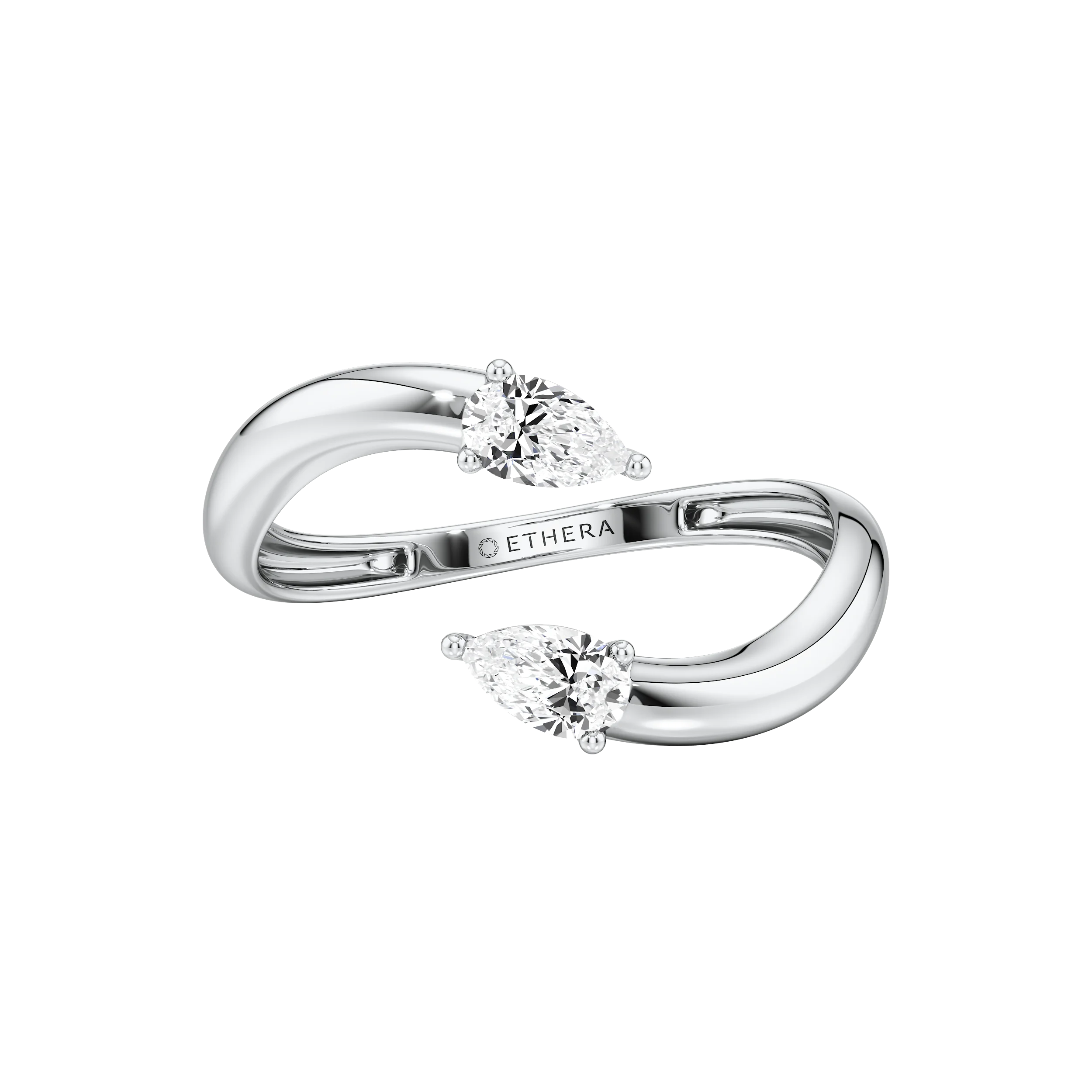 Twin Pear Open Ring 9