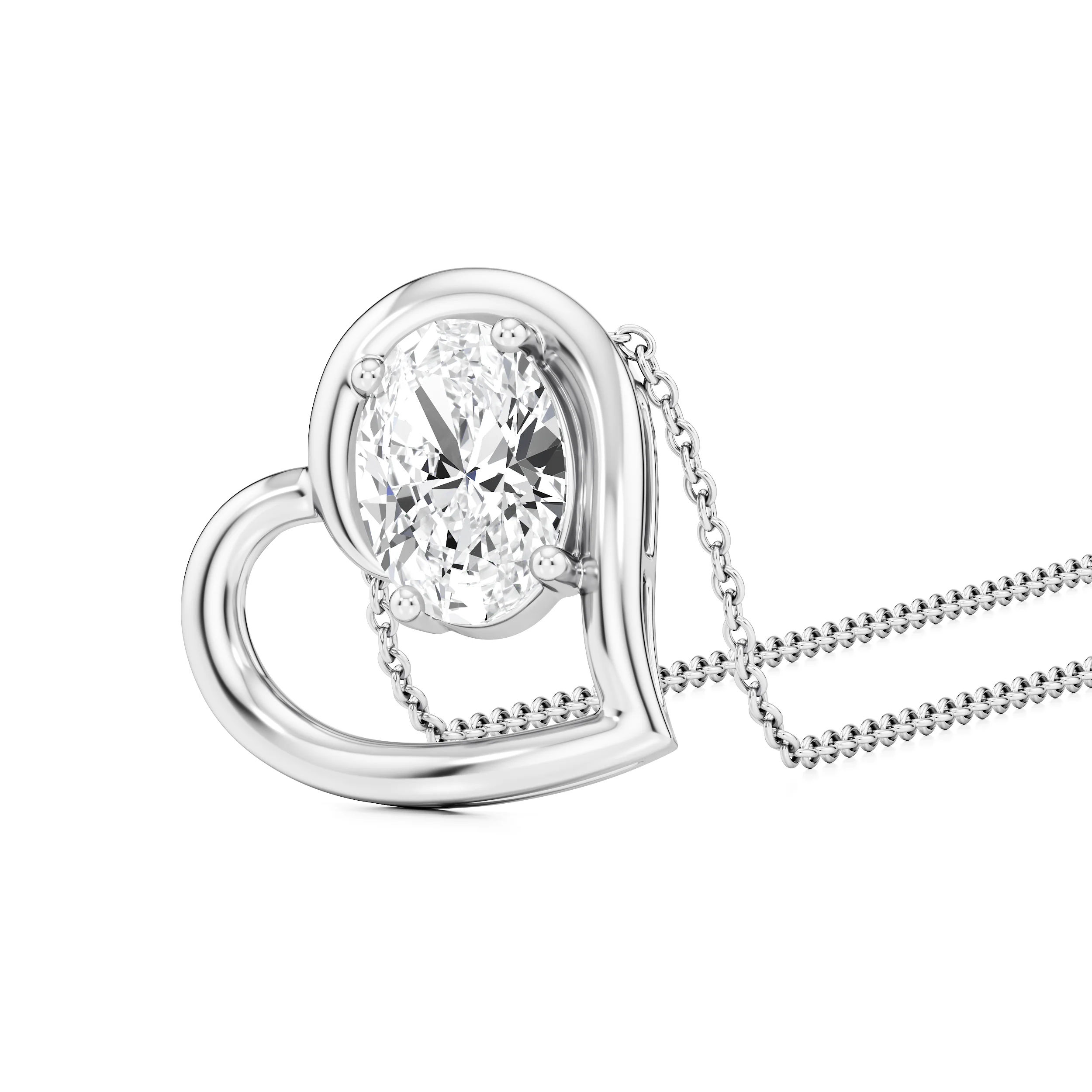 Open Heart Solitaire Pendant 5