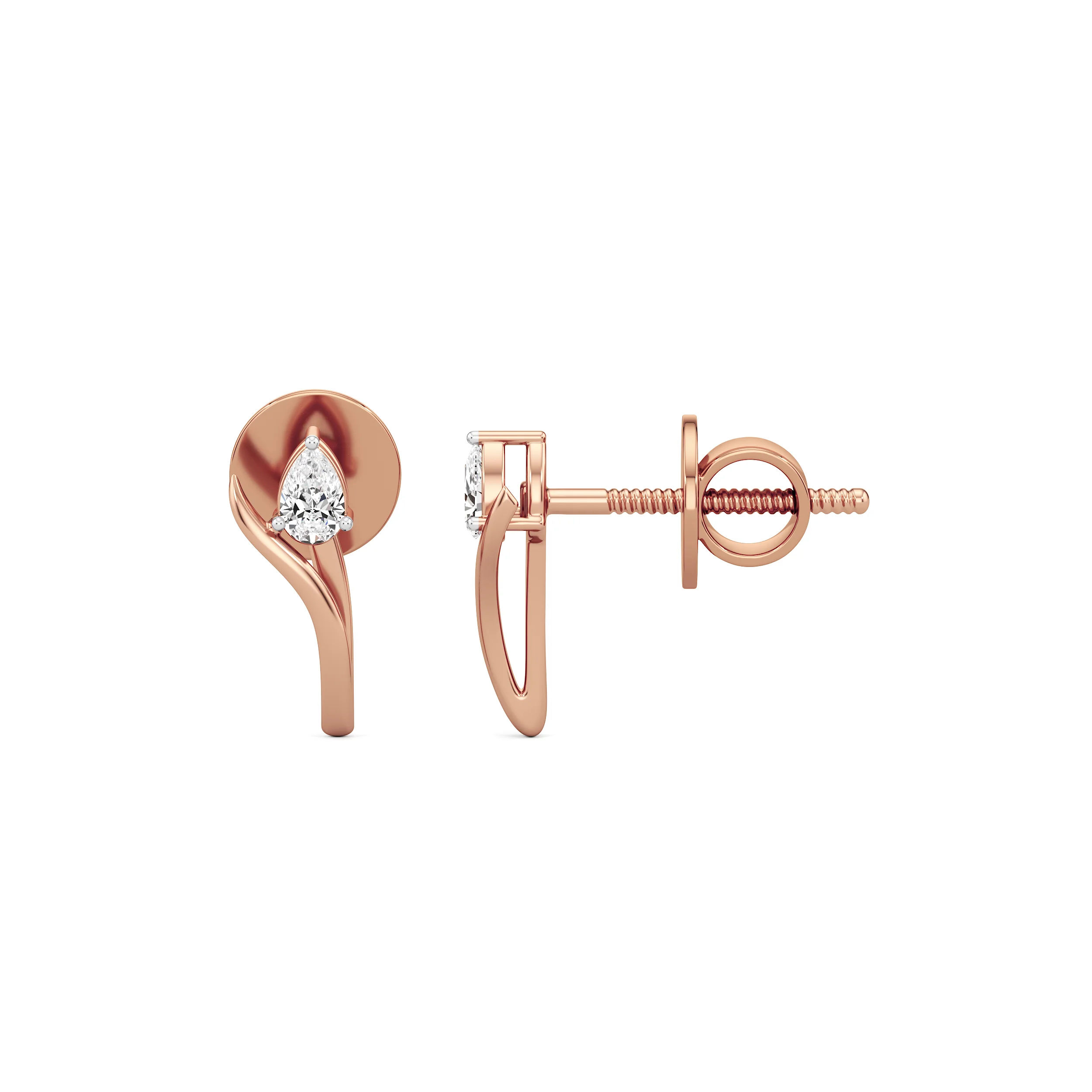 Sway Pear Diamond Studs 7