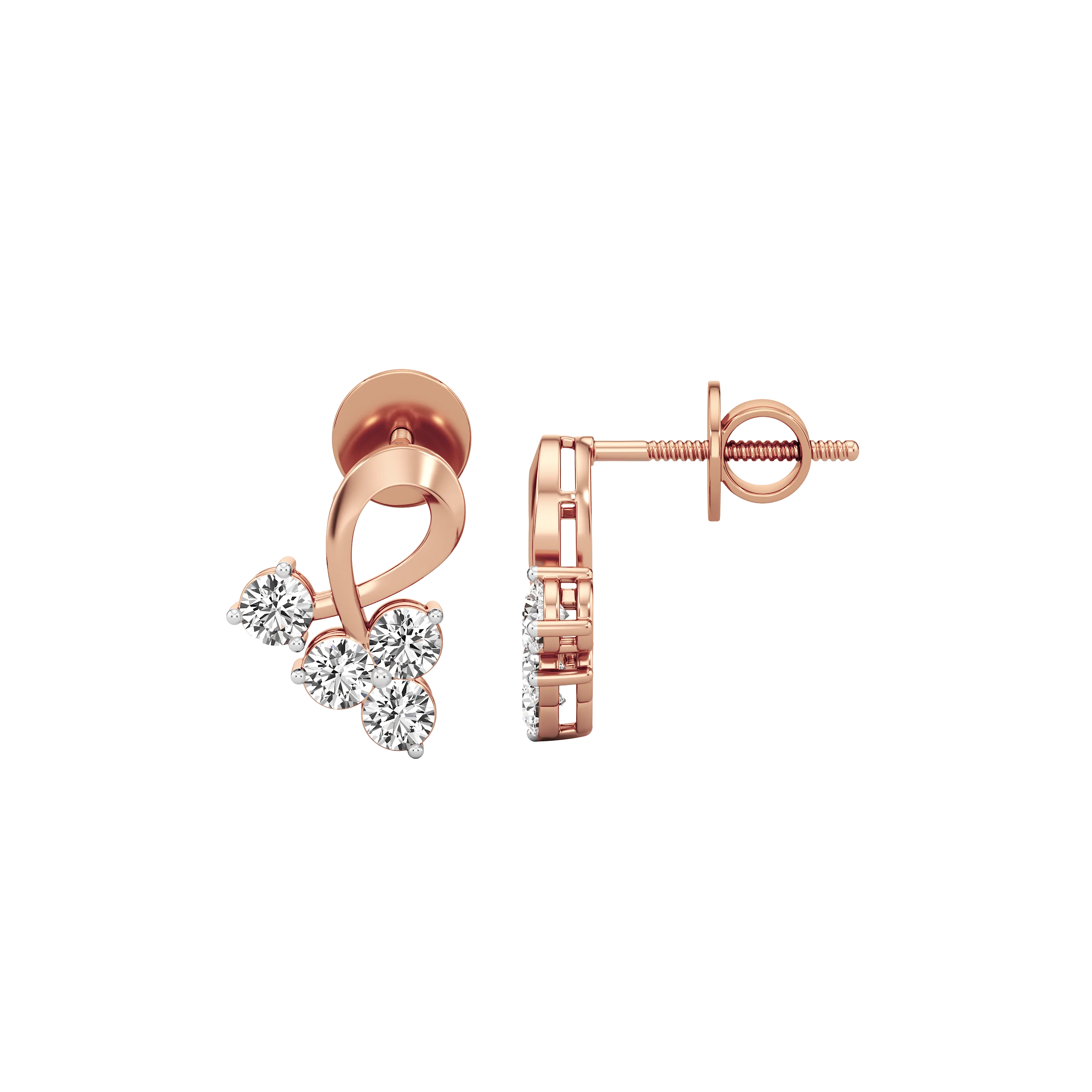 Petal Loop Diamond Studs 5