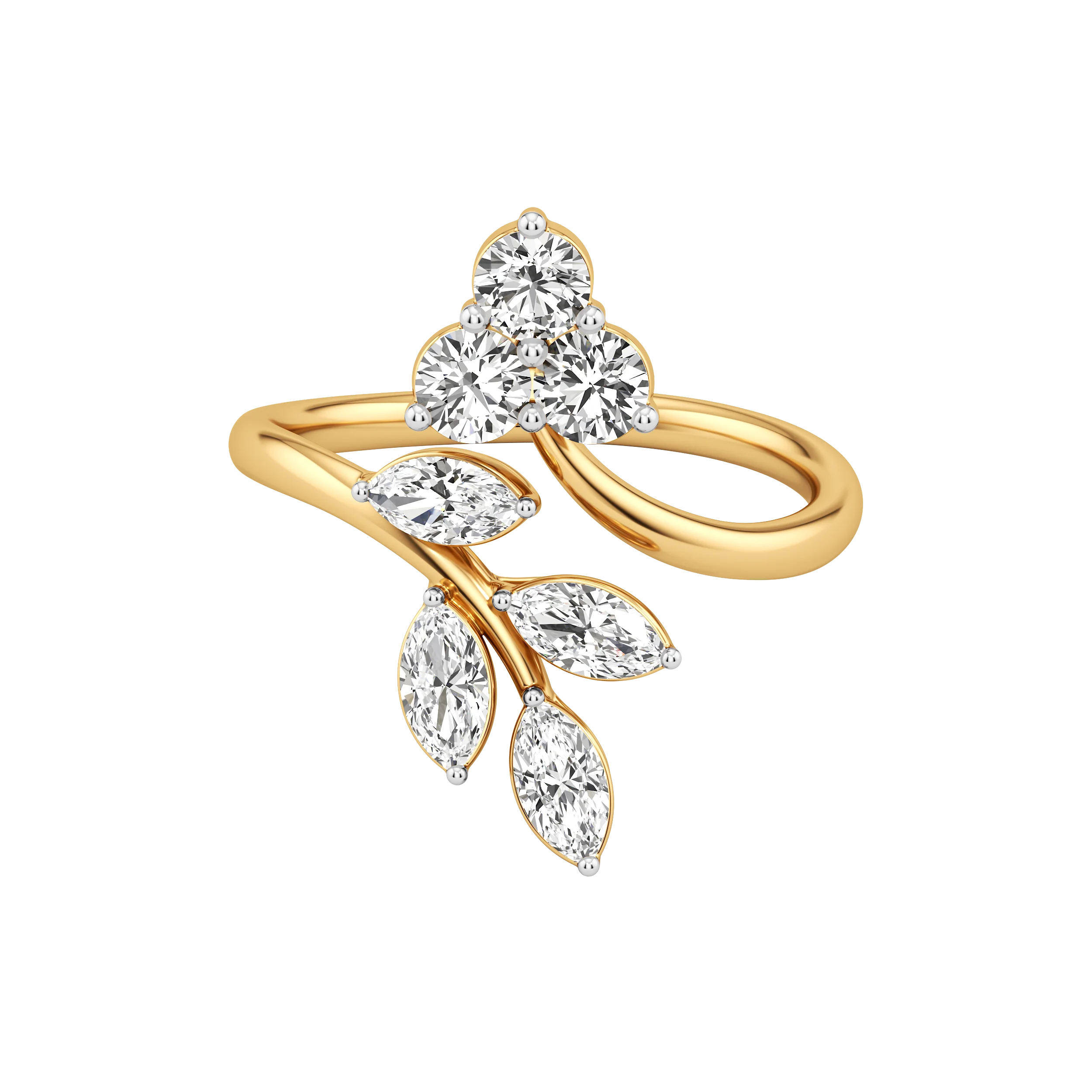 Lustre Leaf Diamond Ring 0