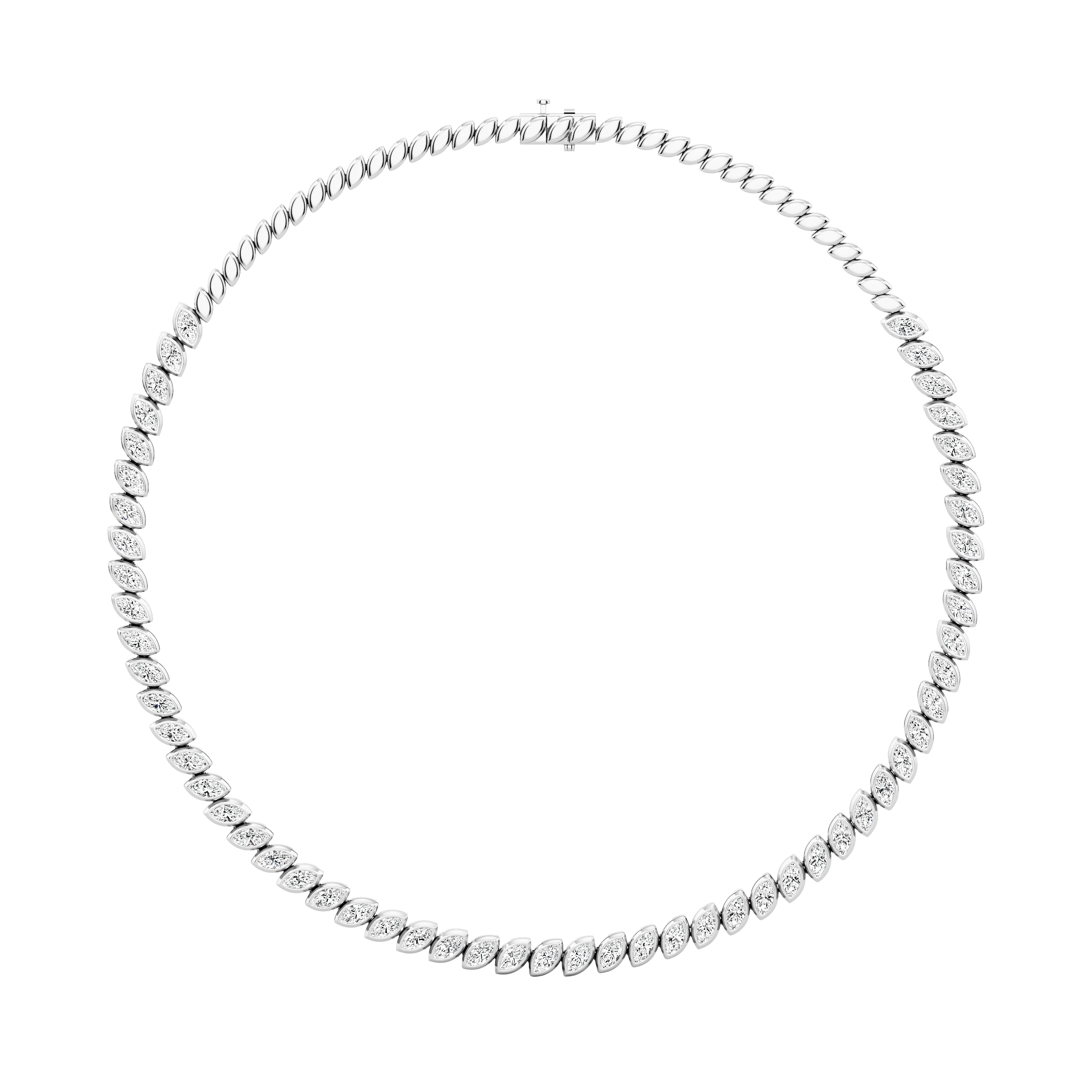 Marquise Line Tennis Necklace 5